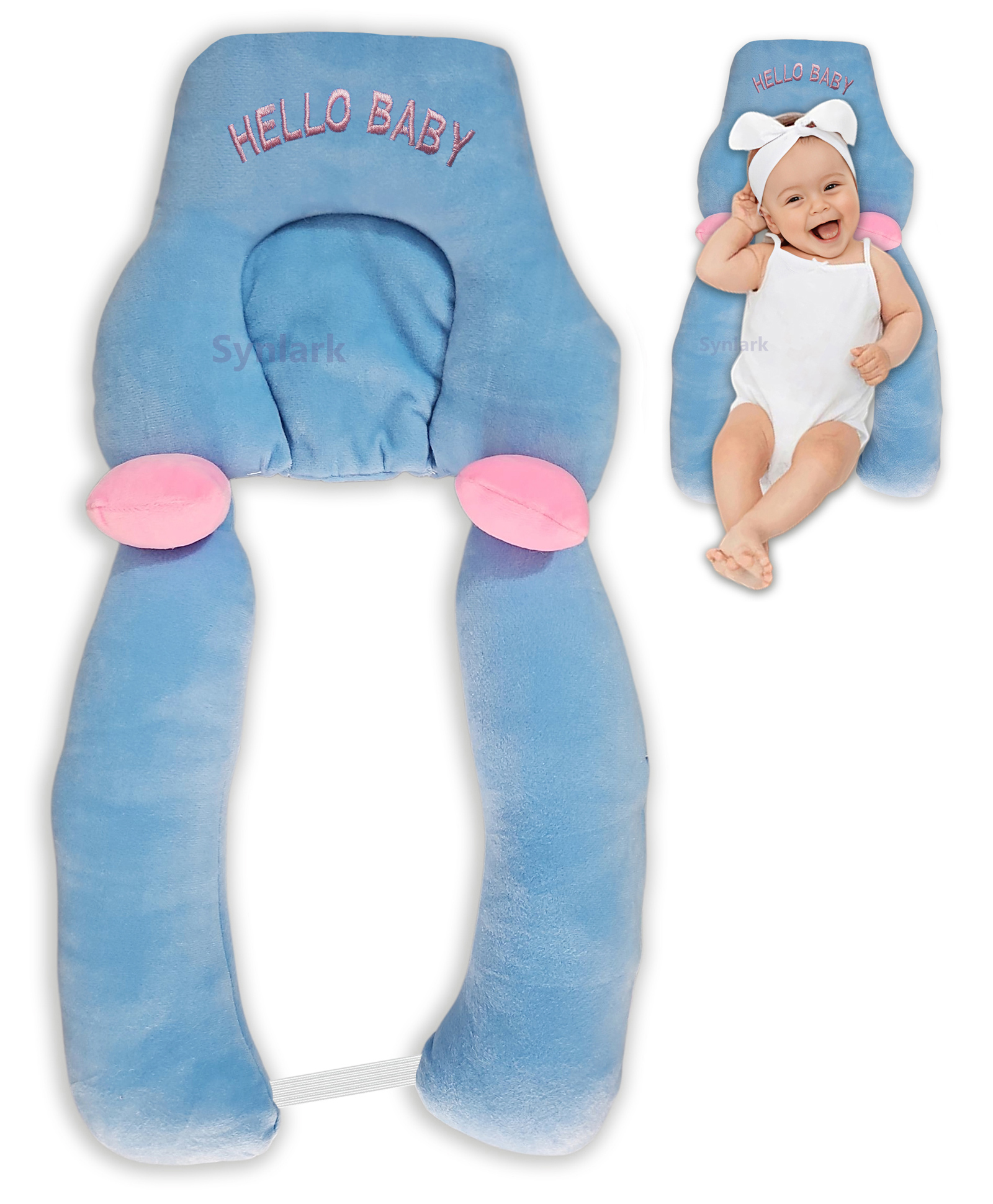 Synlark Newborn Soft Sleeping Pillow, Baby Head & Body Support Cushion, Comfortable & Safe for Infants-picture-12