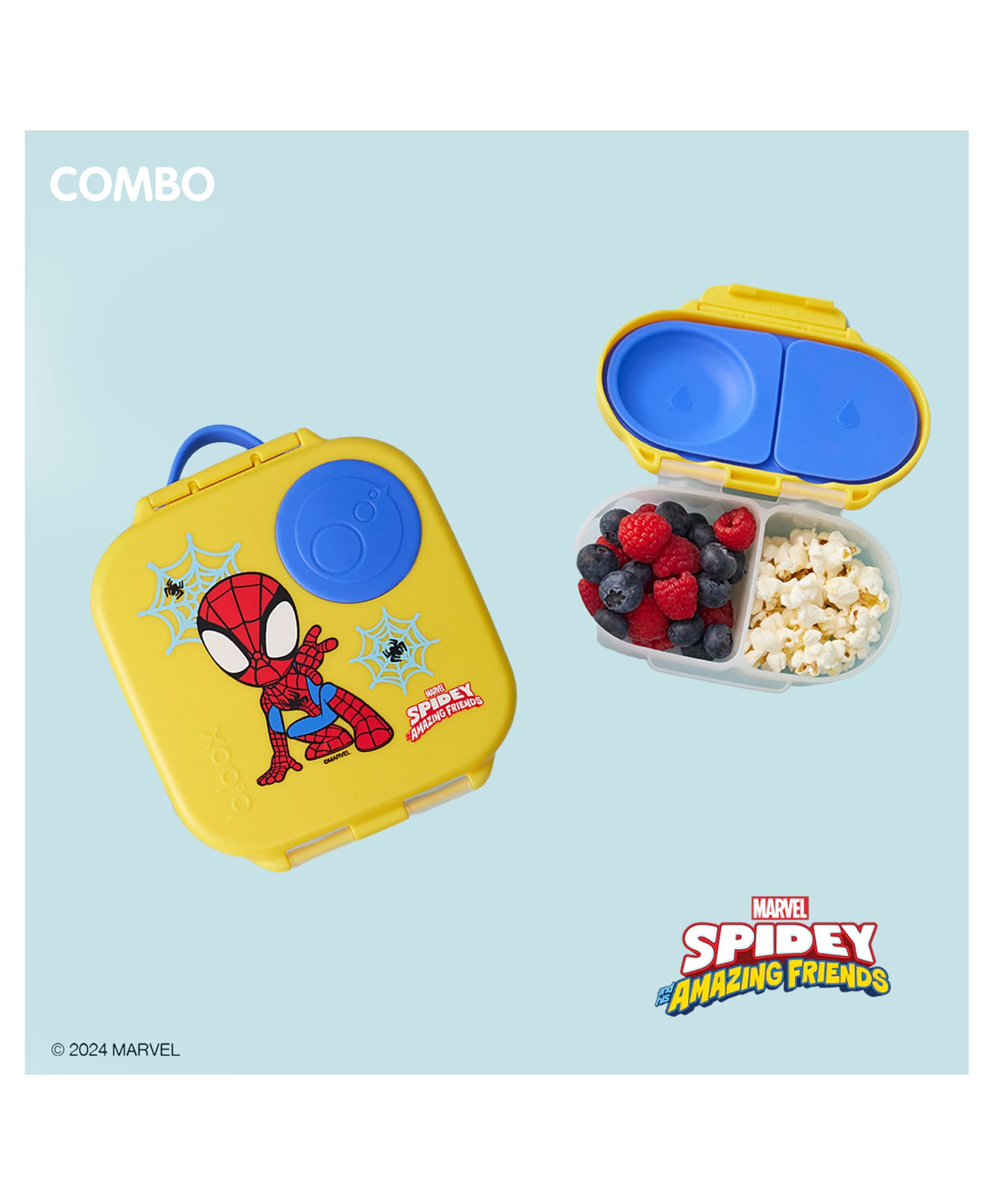 b.box Marvel Spidey Mini Lunch Box & Snack Box, Amazing Friends Back to School Edition, BPA Free, Leakproof, Ideal for School Tiffin, Suitable for 3+ Years-picture-7