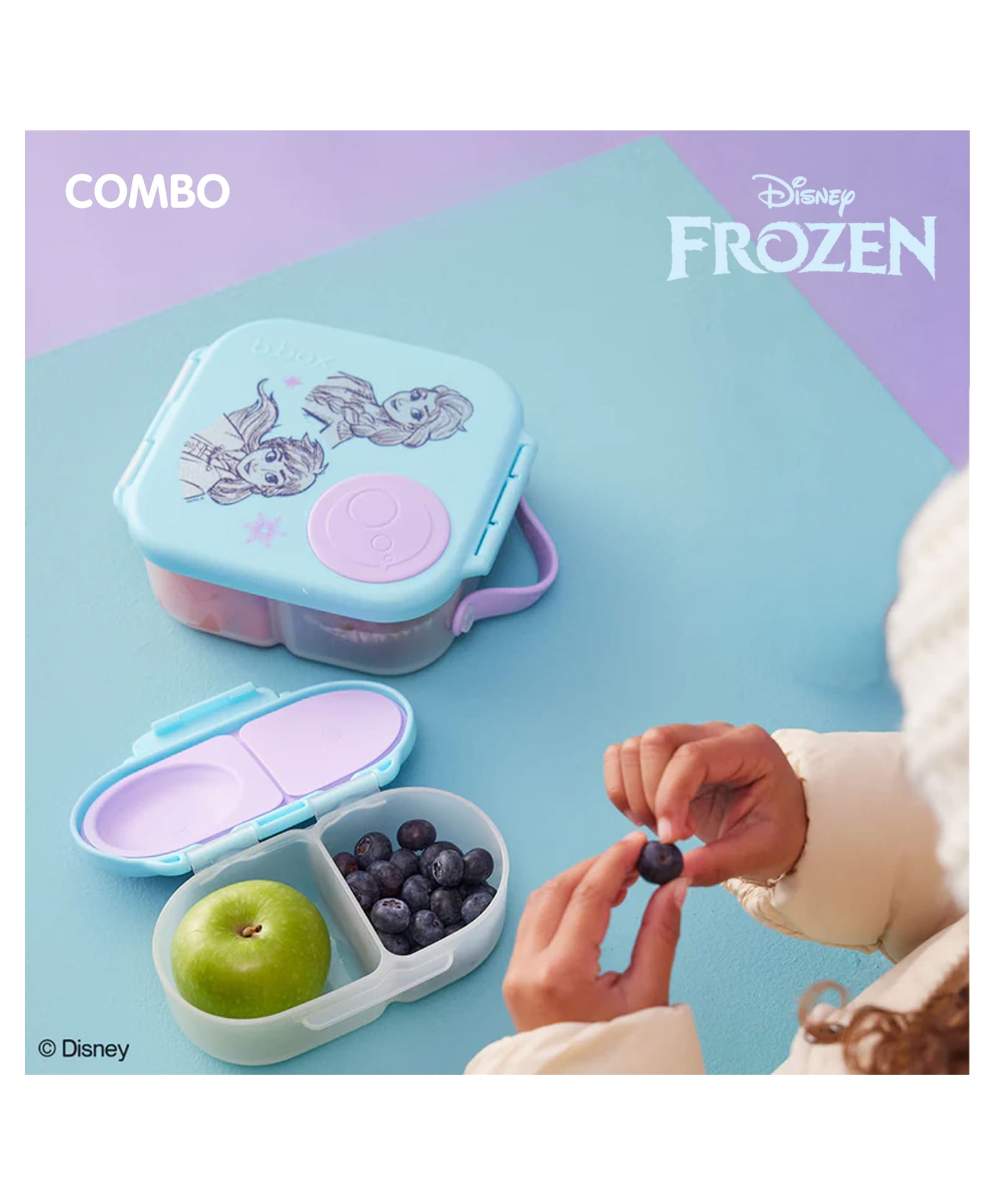 b.box Disney Frozen Mini Lunch Box & Snack Box - Back to School Edition, BPA Free, Leakproof, Ideal for School Tiffin, Suitable for 3+ Years-image-49
