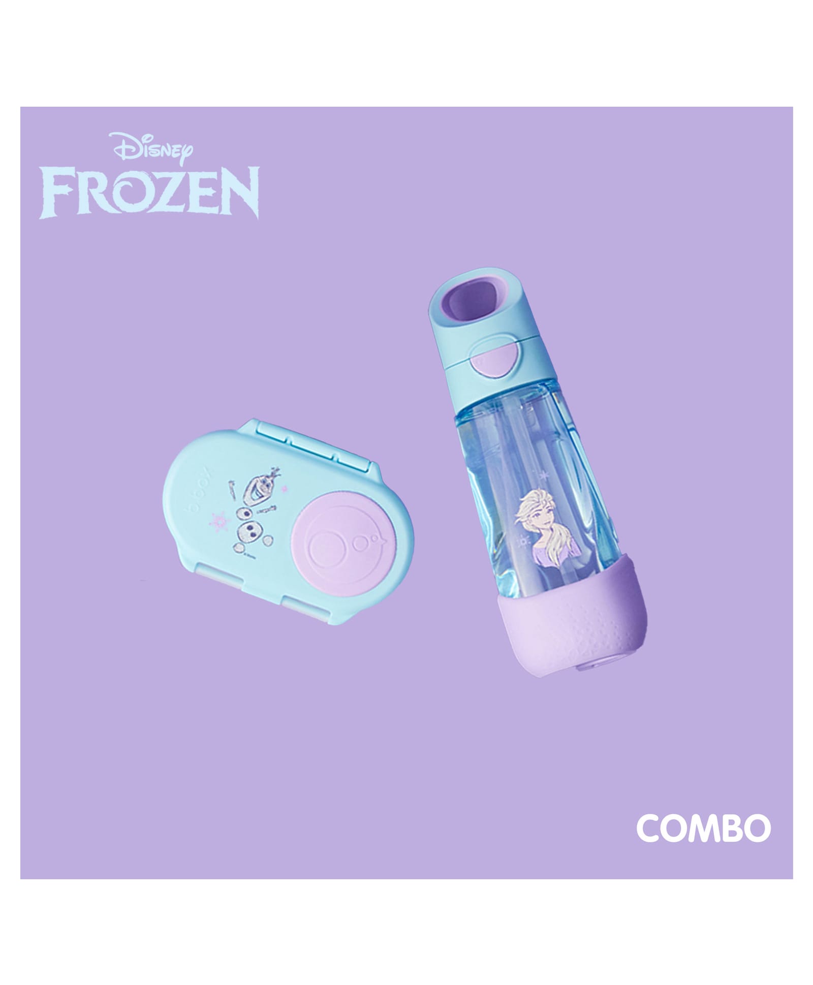 b.box Disney Frozen Tritan Water Bottle & Snack Box Back to School Kids Combo (3 Years+) 600ml BPA Free Drinking Bottle & Leakproof Snack Box | School Tiffin Set for Girls-image-47