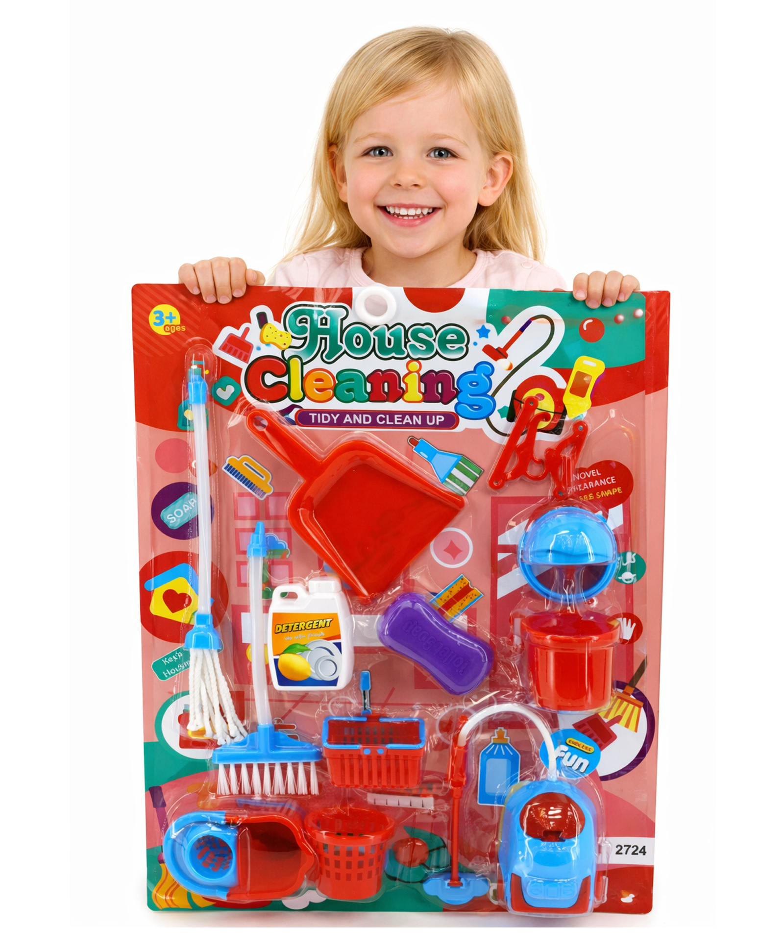 Sanjary Kids House Cleaning Playset with Mop, Broom, Dustpan, Bucket, Detergent Bottles and Accessories for Pretend Household Roleplay Fun color design may vary-picture-41