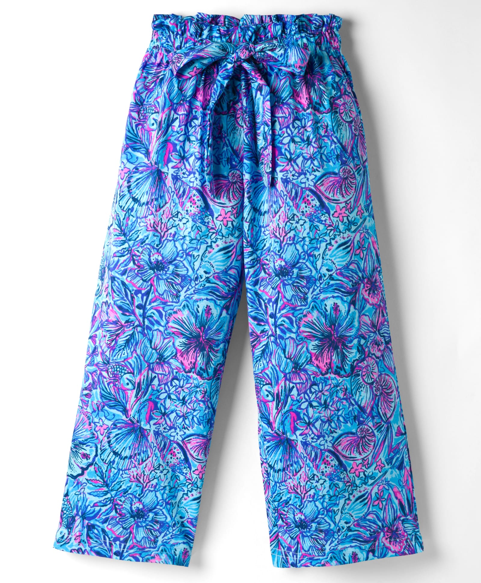 Tiara Cotton Jersey Knit Floral Printed Palazzo - Blue-picture-38