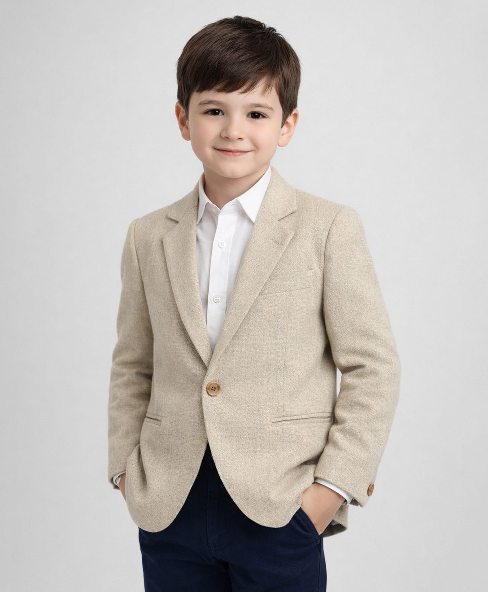 Rare Juniors Cotton Woven Full Sleeves Solid Blazer - Light Grey