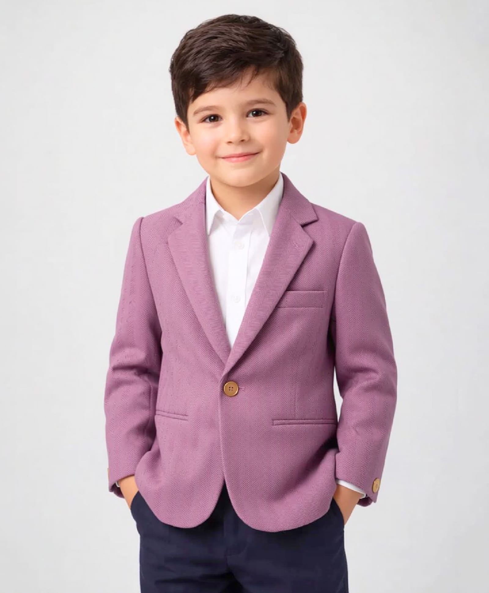 Rare Juniors Cotton Woven Full Sleeves Solid Blazer - Rose Brown