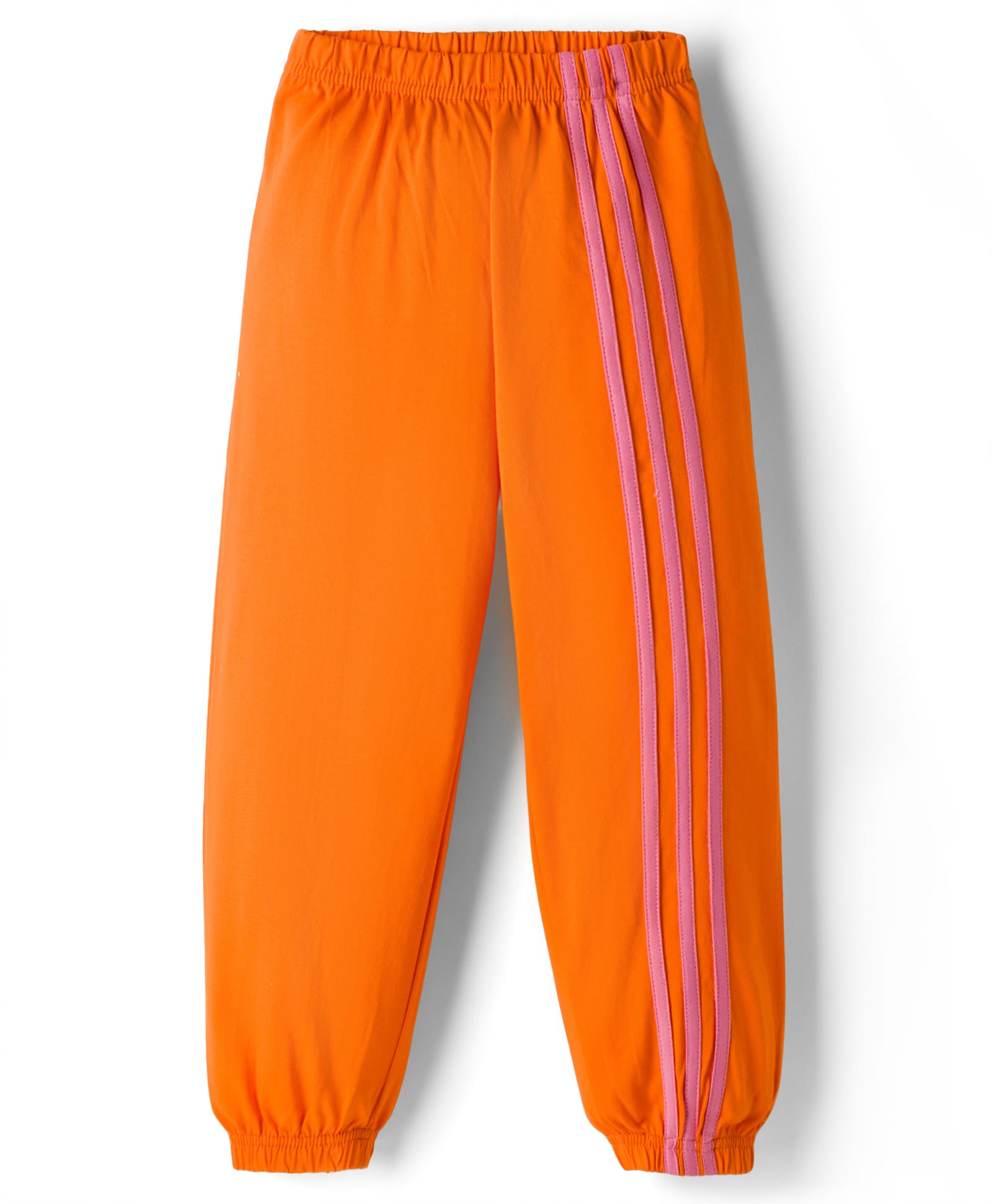 Tiara Cotton Jersey Knit Trio Striped Joggers - Orange-image-16