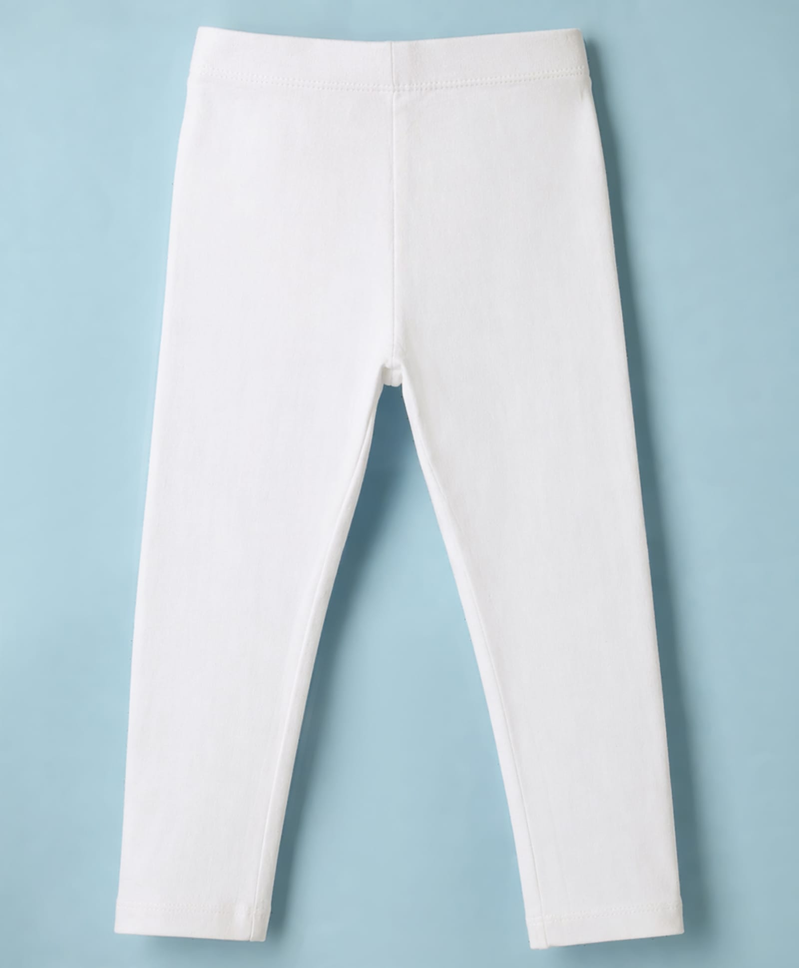 Babyhug Lycra Knit Full Length Solid Leggings - White-image-44
