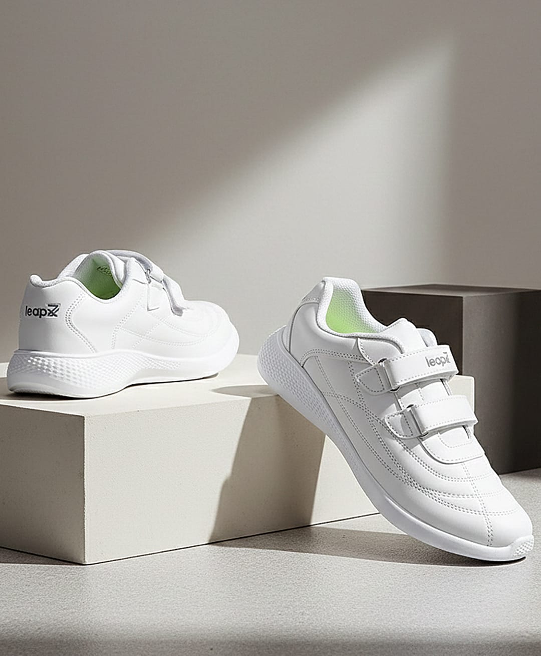 LIBERTY Solid Velcro Closure Shoes - White-image-1