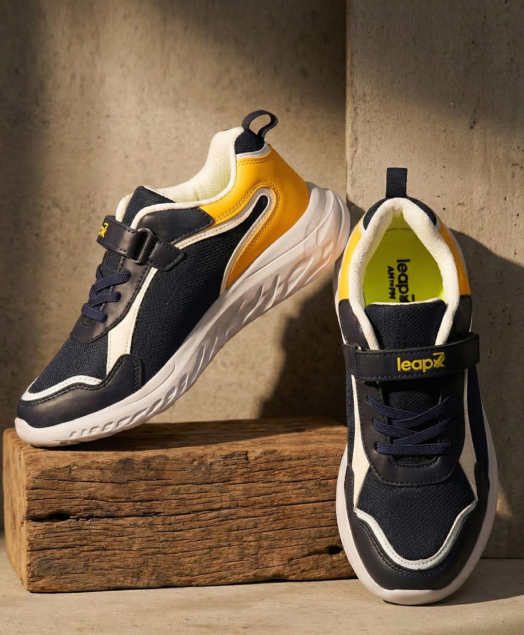 LIBERTY Mesh Detailed Colour Blocked Velcro Closure Shoes - Navy Blue-image-25