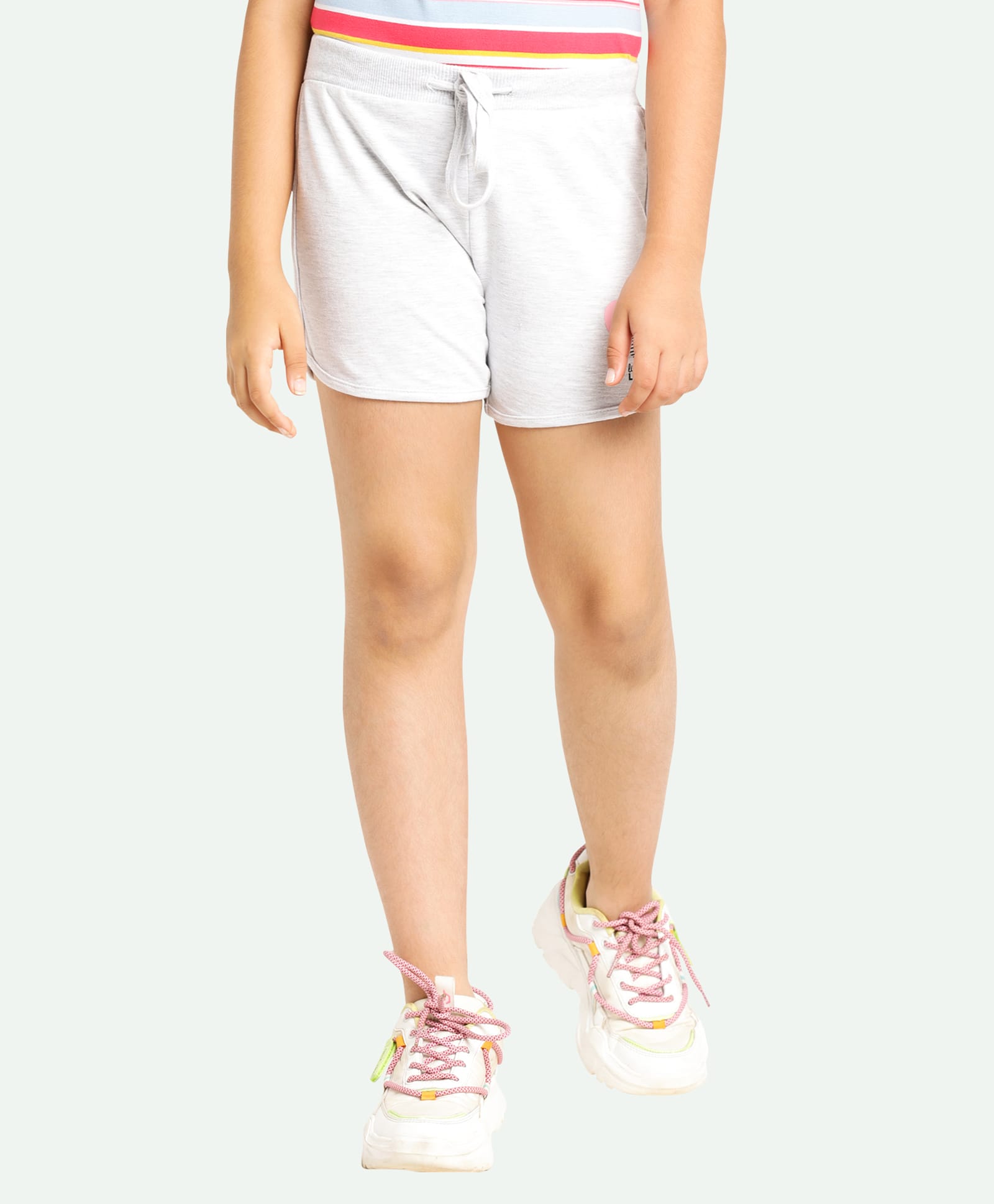 Ariel Cotton Knit Solid Shorts - Grey-picture-18