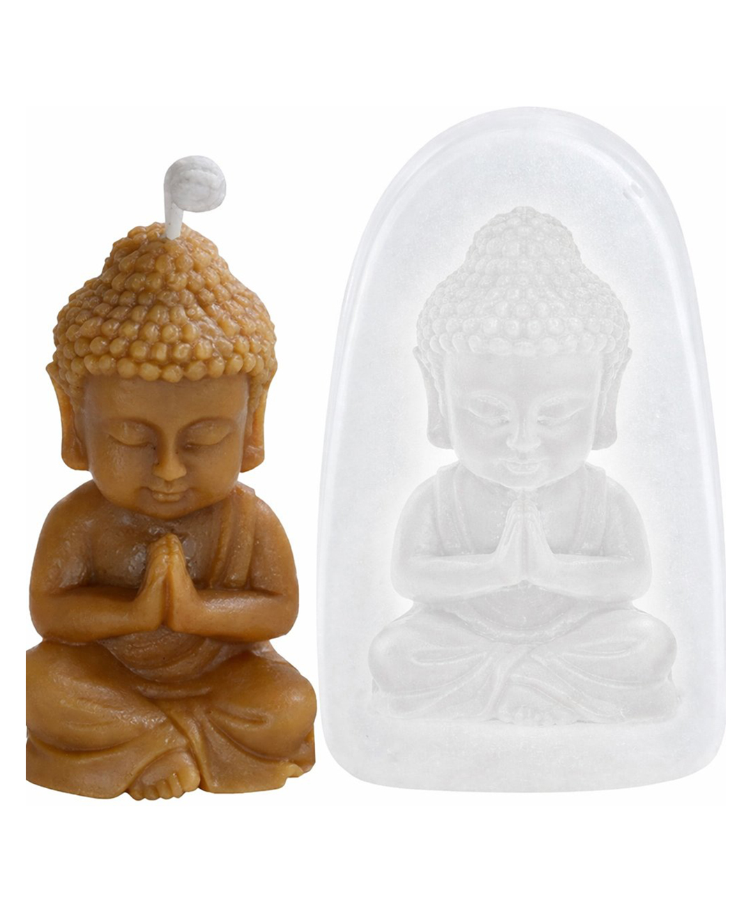 iKalaa 3D Buddha Shape Candle Silicone Molds for Making Candle Resin Pillar Aromatherapy gypsum Candles Wax Clay Craft Ornament Mini B Girls & Boys-image-23