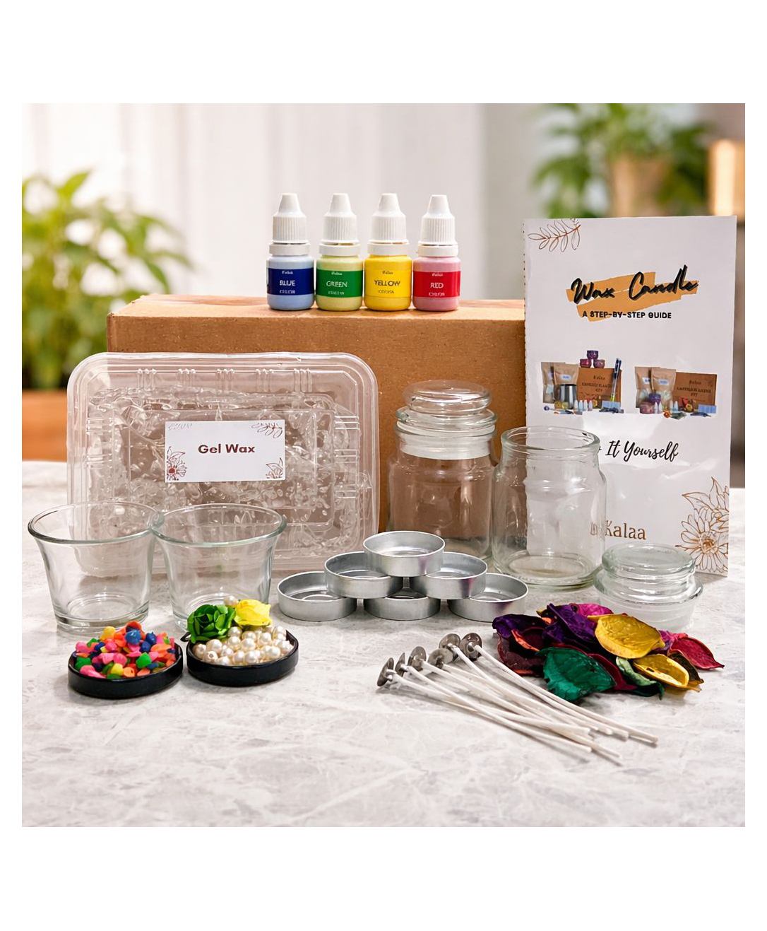 iKalaa Gel Wax Candle Making Kit (Medium) for Adults & Beginners Complete DIY Candle Kit with Transparent Gel Wax, Wicks, Glass Jars, Tools Candle Craft Gift Set for Home Decor & Gifting-image-2