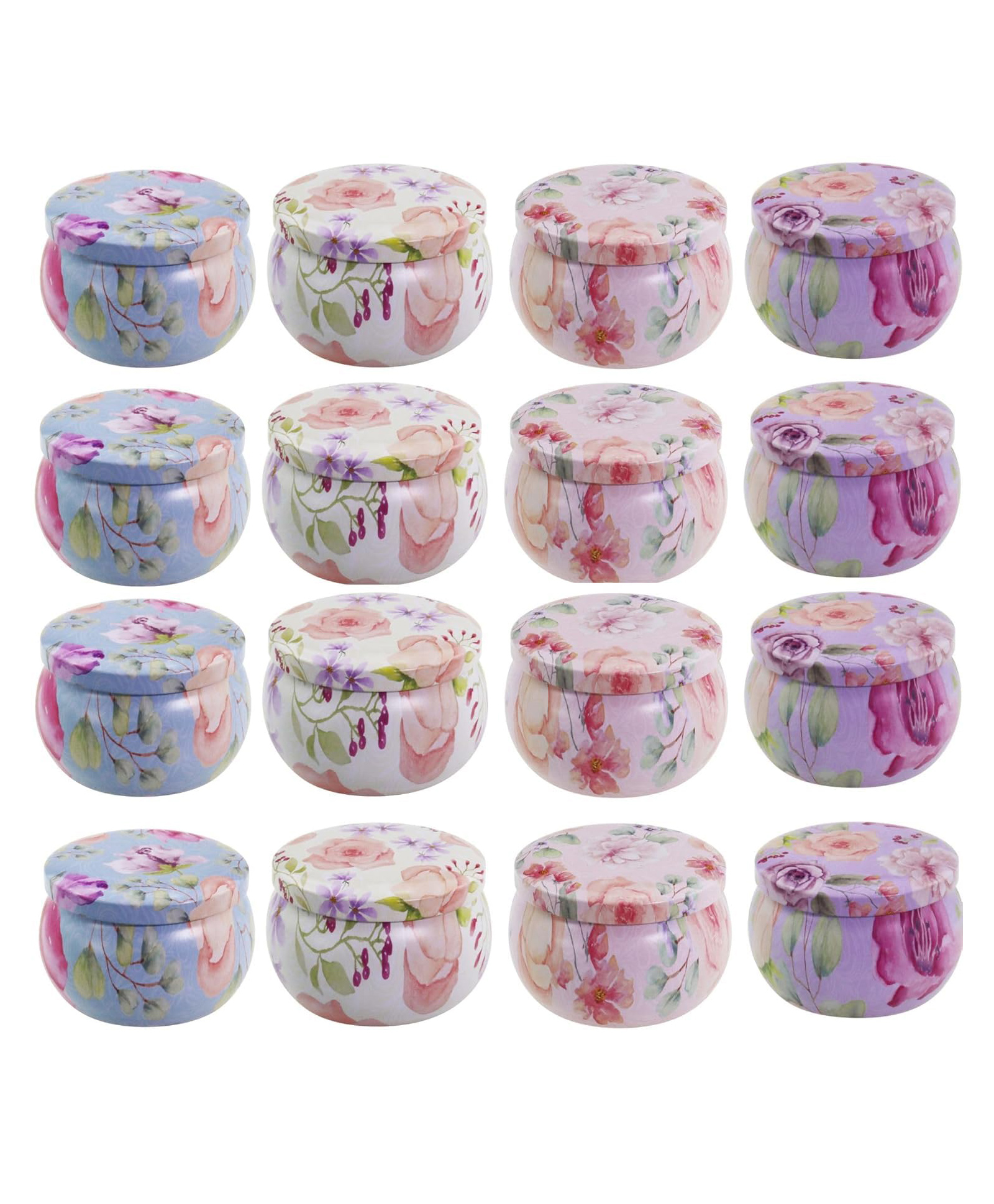 iKalaa Candle Tin Jars with Lid 4.4Oz | Flower candle containers | Candle Jars | Metal storage Box | For DIY Art & Crafts Storage (Set Of 8)-image-19