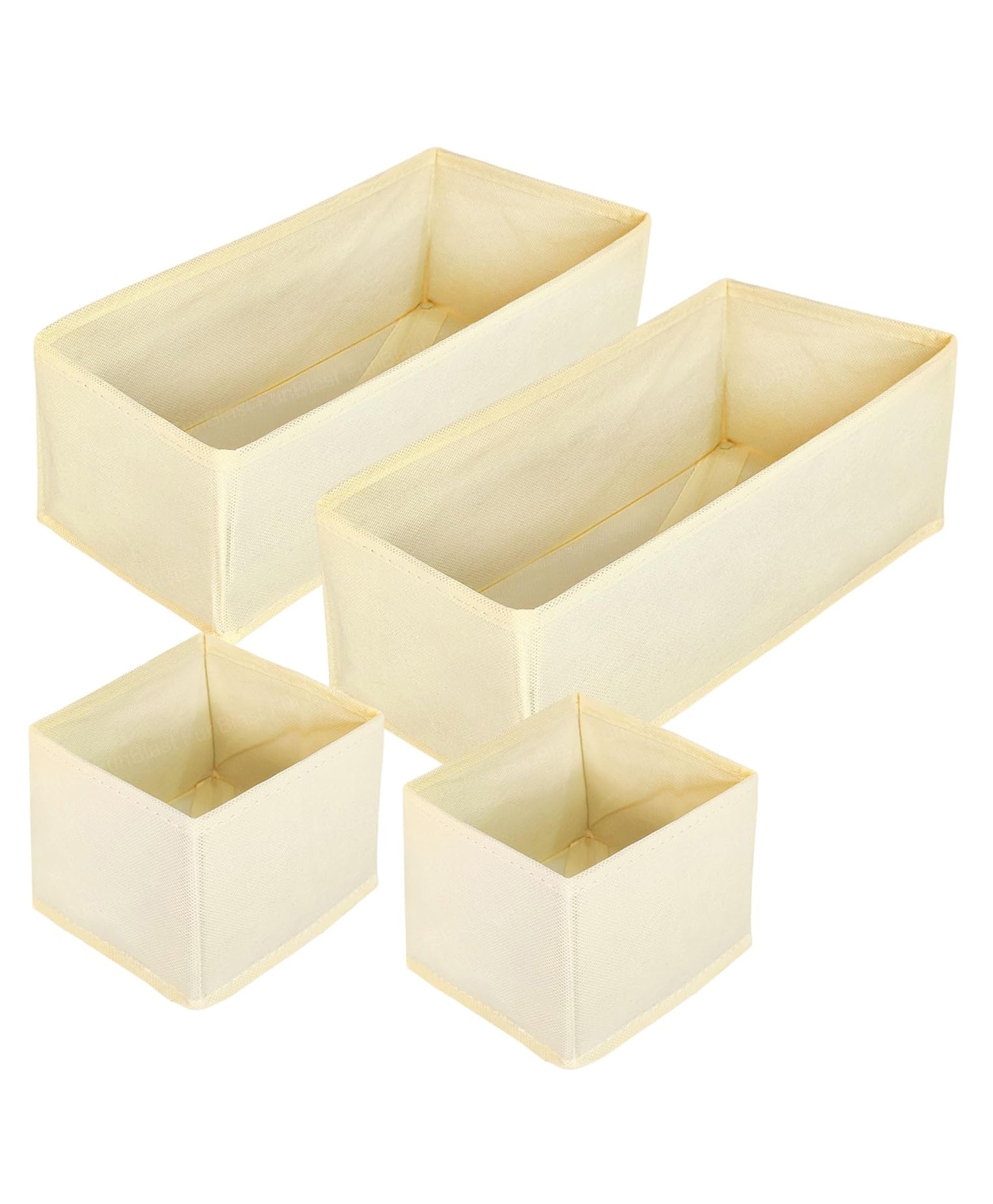 FunBlast Foldable Multipurpose Cloth Storage Box Pack of 4 (Beige)-image-41