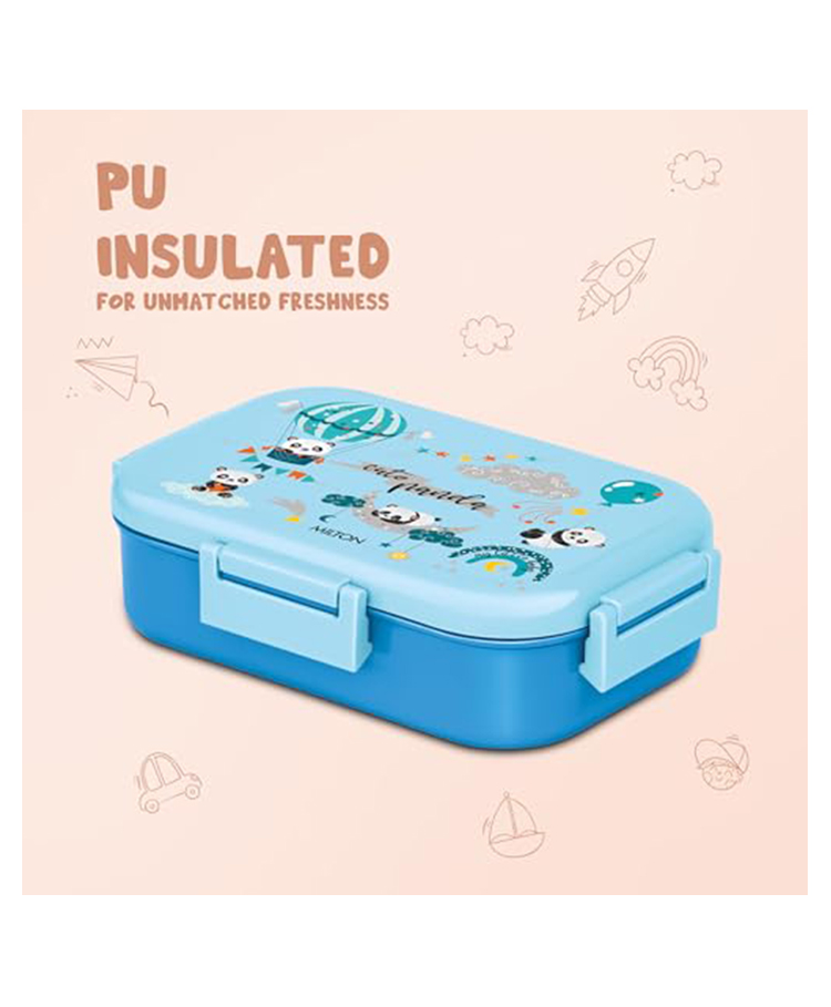 Milton Hugo Inner Steel Tiffin Box PU Insulated Lunch Box with Snap Lock Lid 700 ml - Light Blue-picture-14