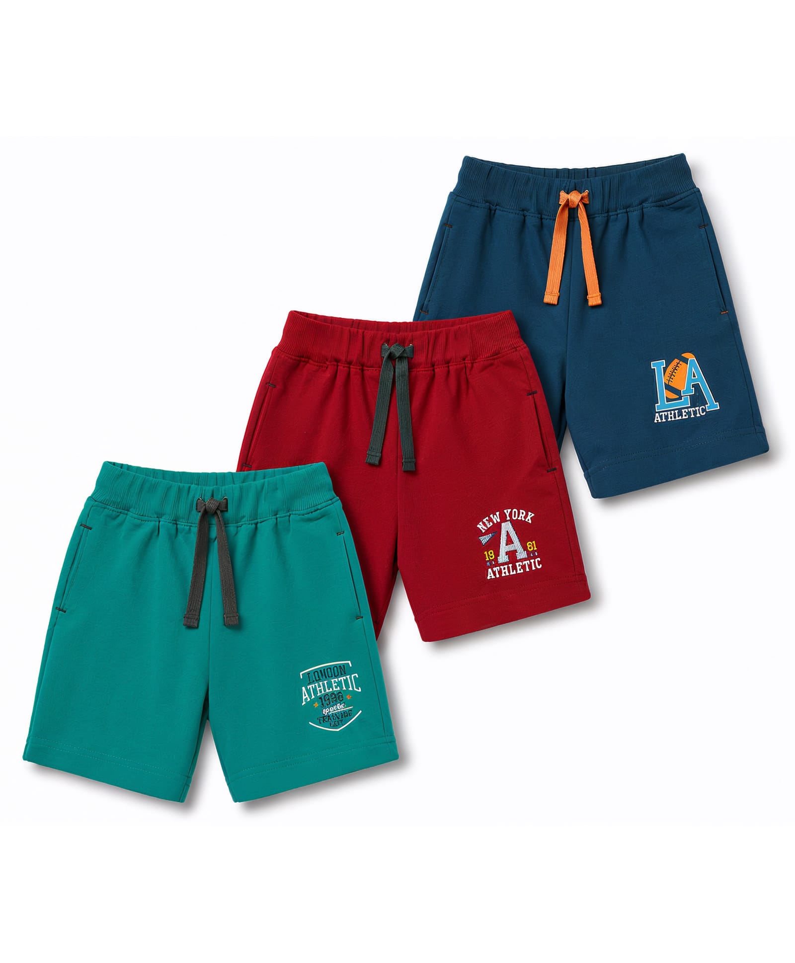 Zero Sinker Knit Above Knee Length Text Printed Shorts Pack of 3 - Multicolour-picture-14