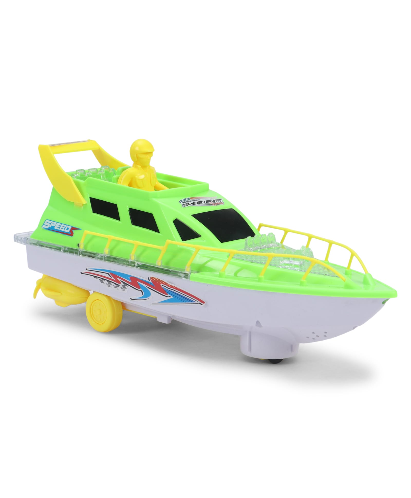 House of Kids Baby Little World Ocean Ship Toy Bump & Go Boat with Light & Sound - Green-image-45