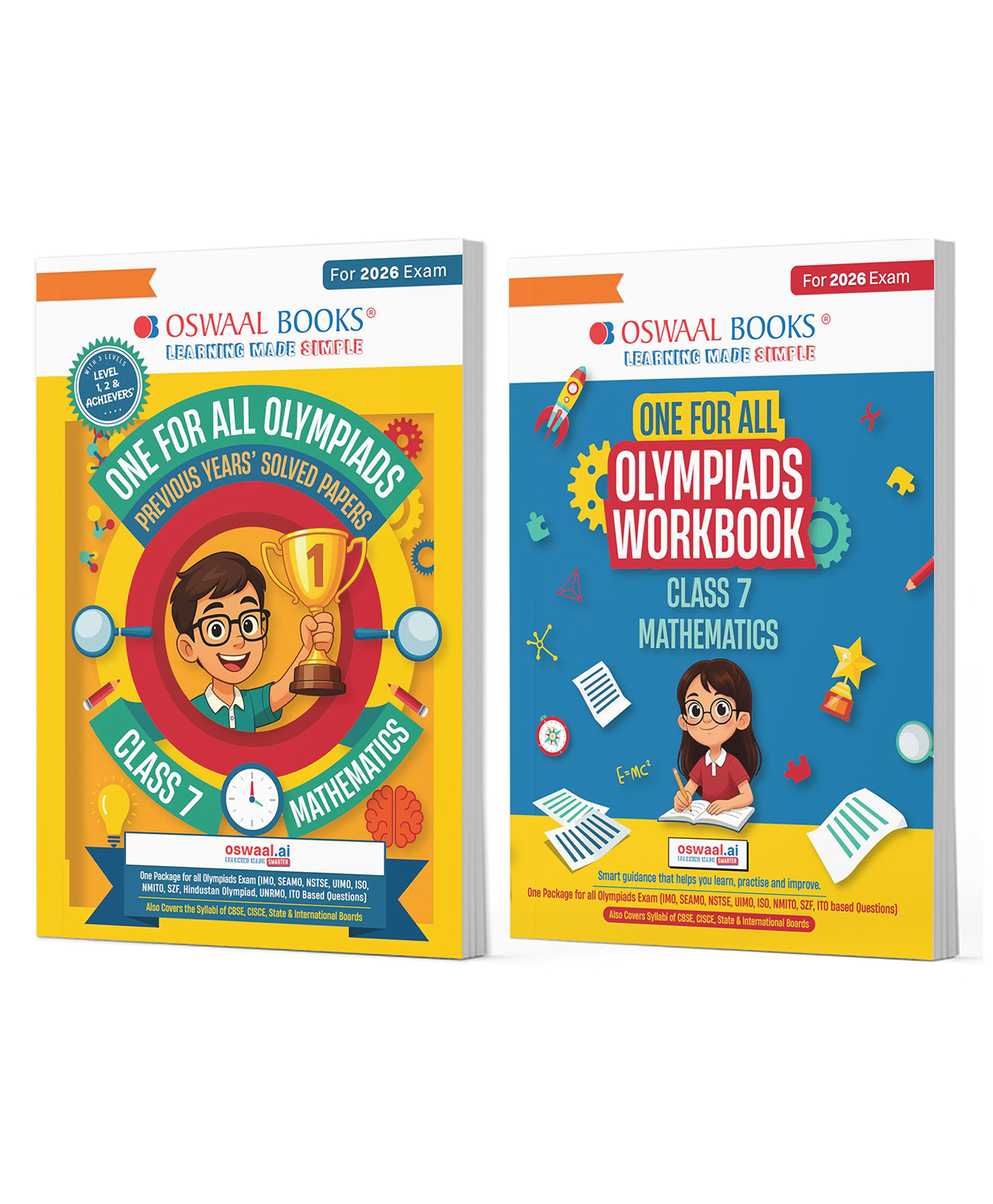 OSWAAL BOOKS One For All Olympiads Class 7 Maths Prep-Guide | Chapter-wise Previous Years' Solved Papers + Workbook (Set of 2 Books) | Questions for SOF IMO & Other Olympiad Exams 2026-image-2