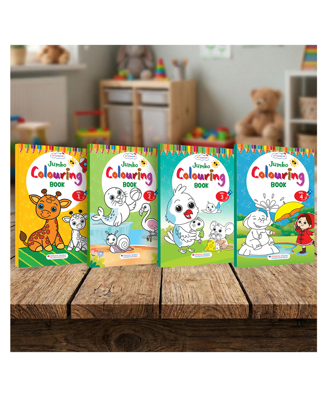 OSWAAL BOOKS Jumbo Colouring Book Boxset The Complete Activity Collection | Set of 4 Volumes | Ages 3+ | Lil Legends-image-25