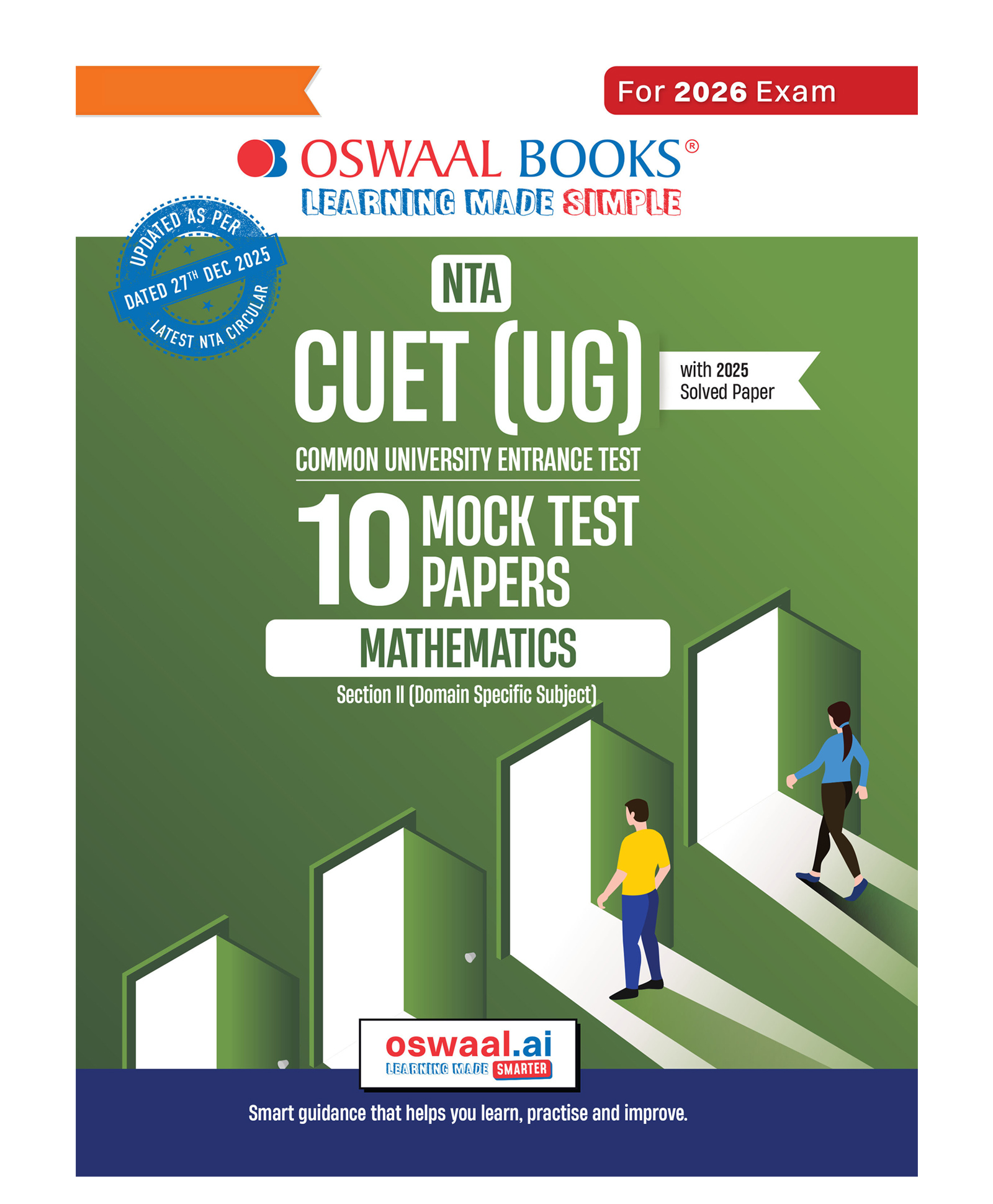 OSWAAL BOOKS NTA CUET (UG) 10 Mock Test Papers Mathematics For 2026 Exam (Section II) (as per latest 27 Dec., notification) | 550+ MCQs | Includes 2025 Paper- fully solved | With Oswaal AI-image-46