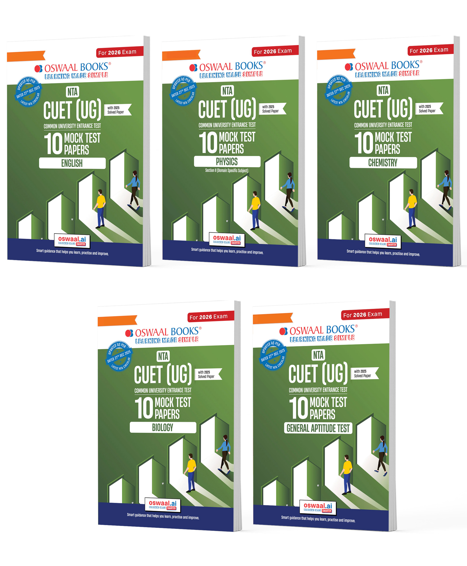 OSWAAL BOOKS NTA CUET (UG) Mock Test Papers | English, Physics, Chemistry, Biology & General Aptitude Test (Set of 5 Books) | For 2026 Exam | Includes 2025 Paper-fully solved | With Oswaal AI-image-45