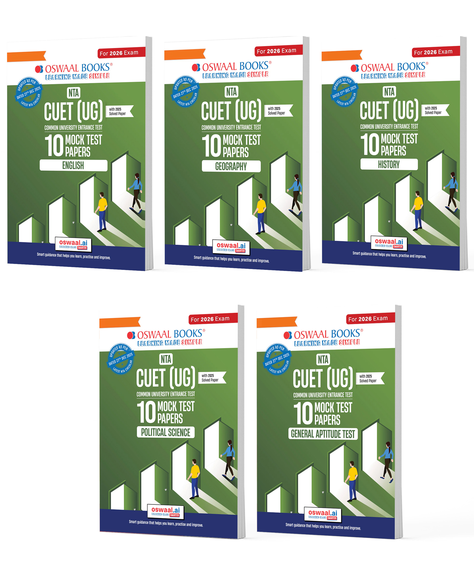 OSWAAL BOOKS NTA CUET (UG) Mock Test Papers | English, Geography, History, Political Science & General Aptitude Test (Set of 5 Books) | For 2026 Exam | Includes 2025 Paper | With Oswaal AI-image-13