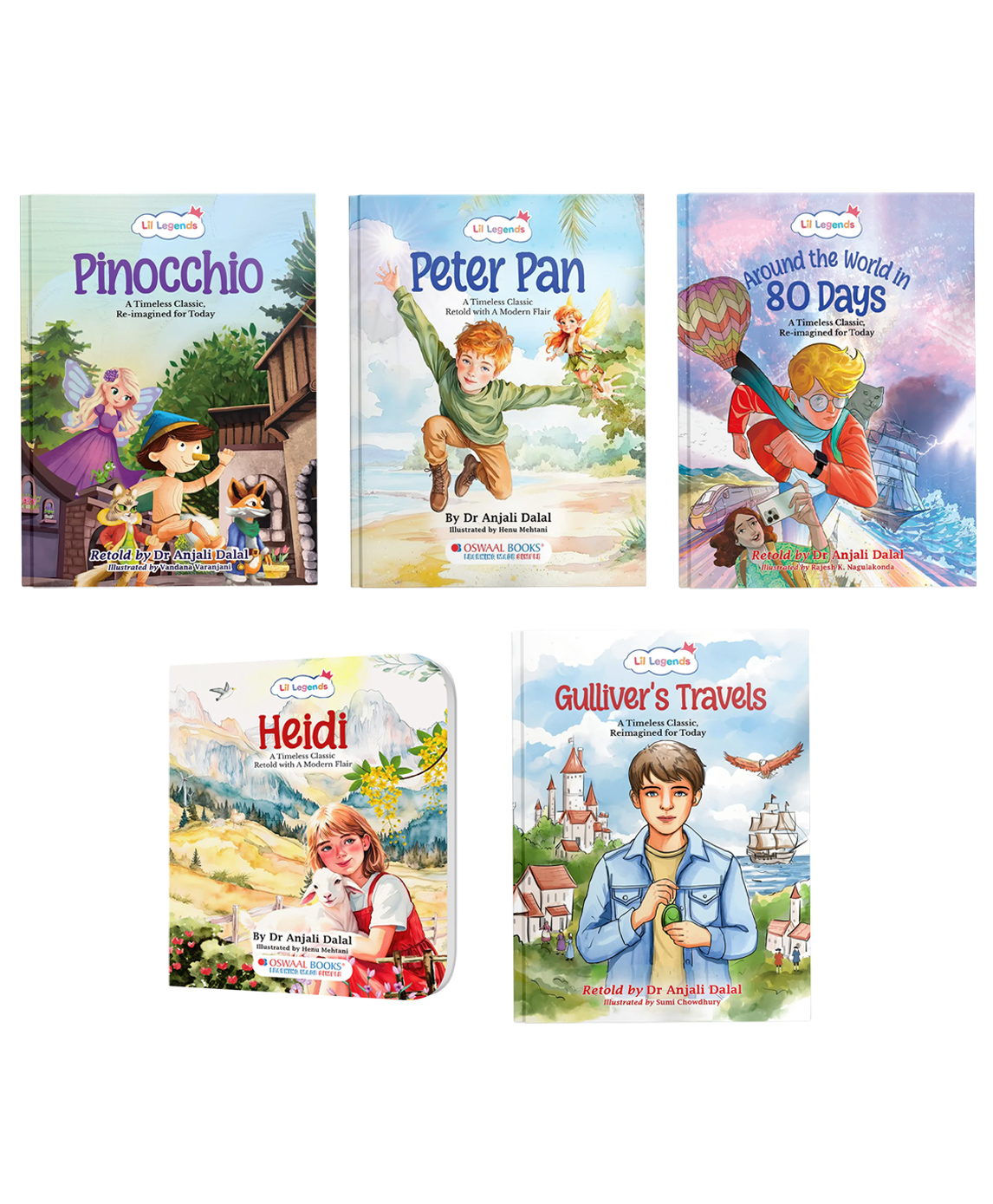 OSWAAL BOOKS Lil Legends Re-Imagined Classics: Illustrated Classic Story Books for Kids Complete Collection (Set of 5)-picture-18
