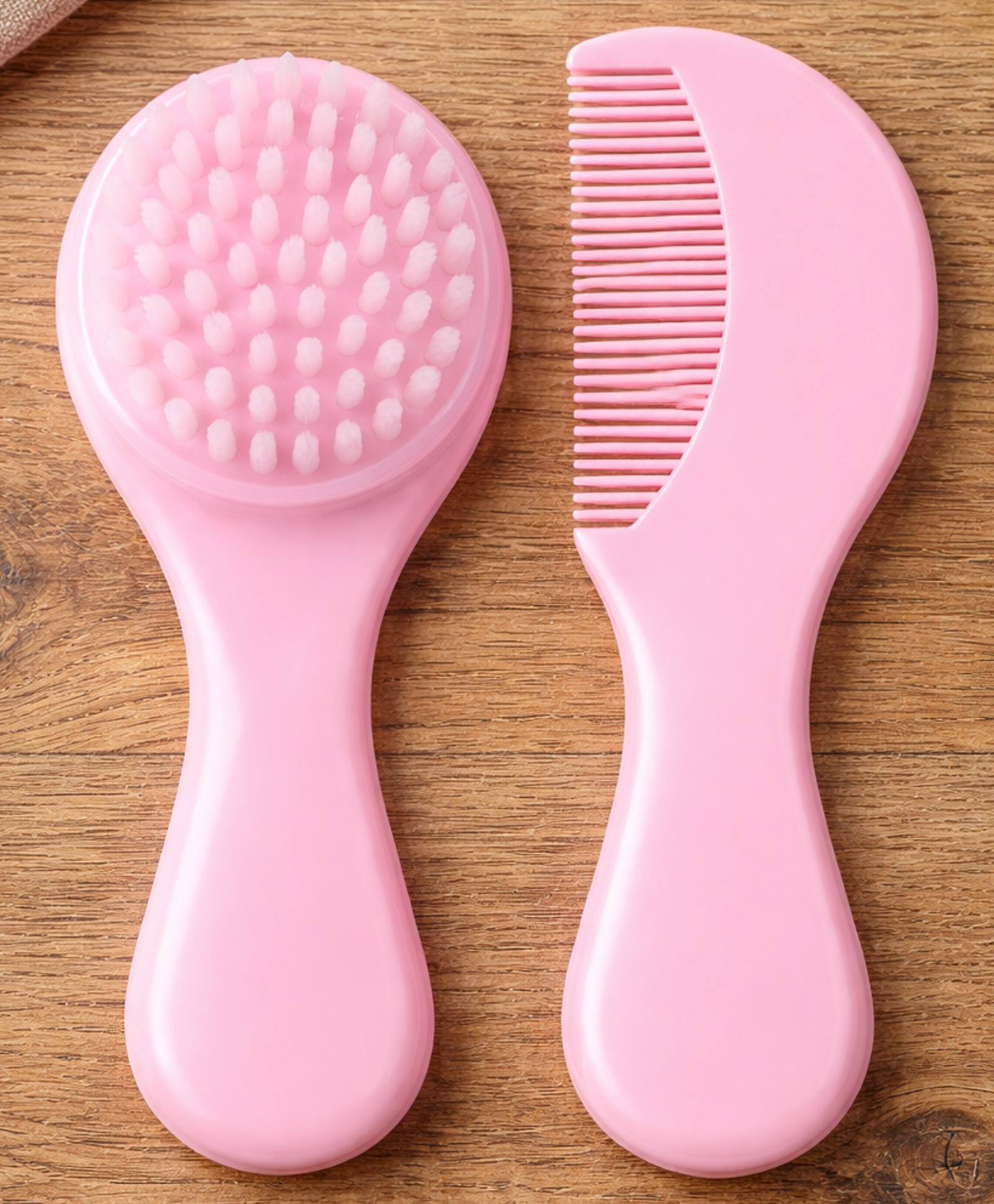 Badal Kidz Soft Bristle Baby Hair Brush & Comb Set for Gentle Grooming-Pink-image-41