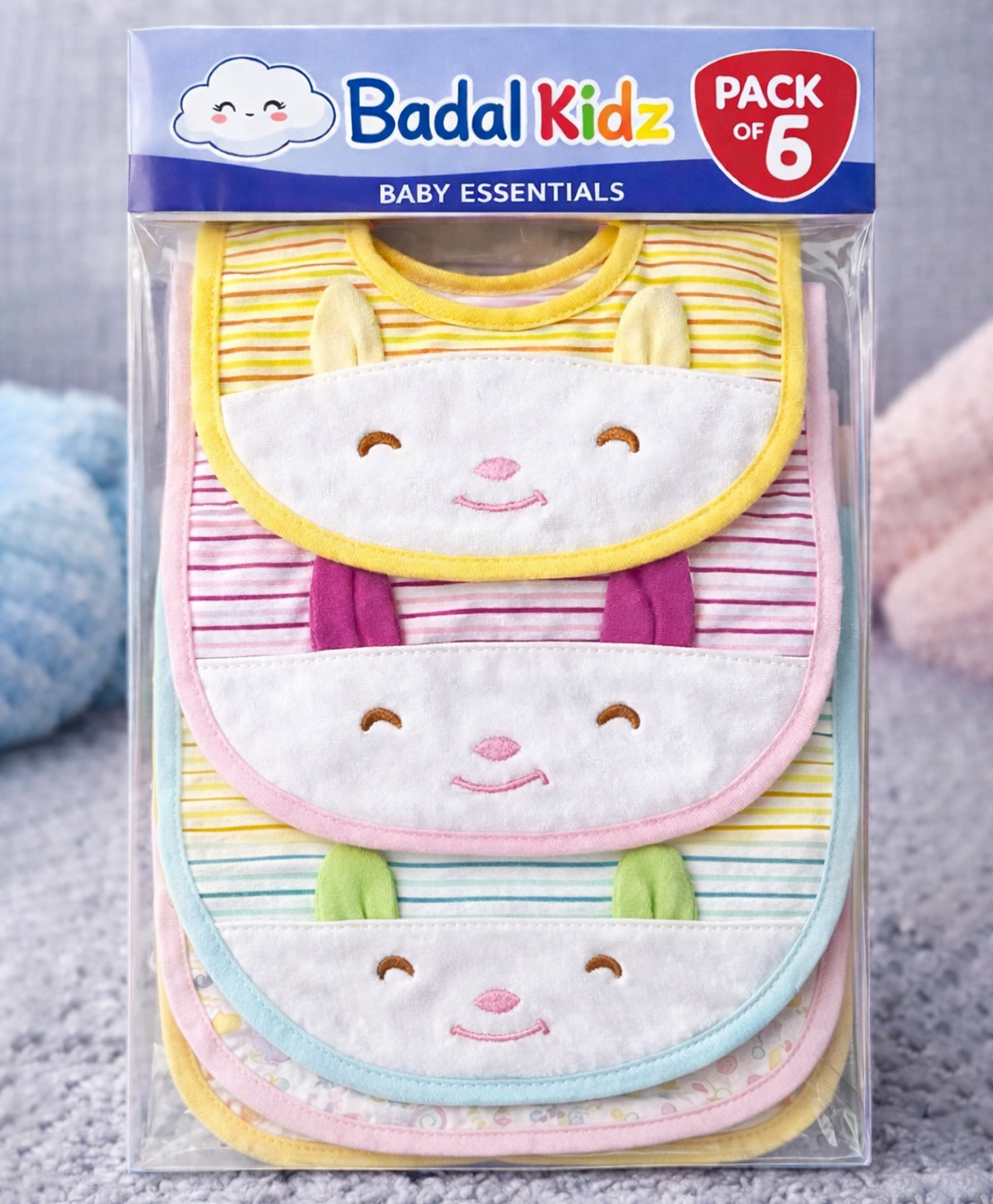 Badal Kidz Baby Cotton Printed Feeding Snap Button Aprons Bibs Everyday Use (Pack of 6)-image-48