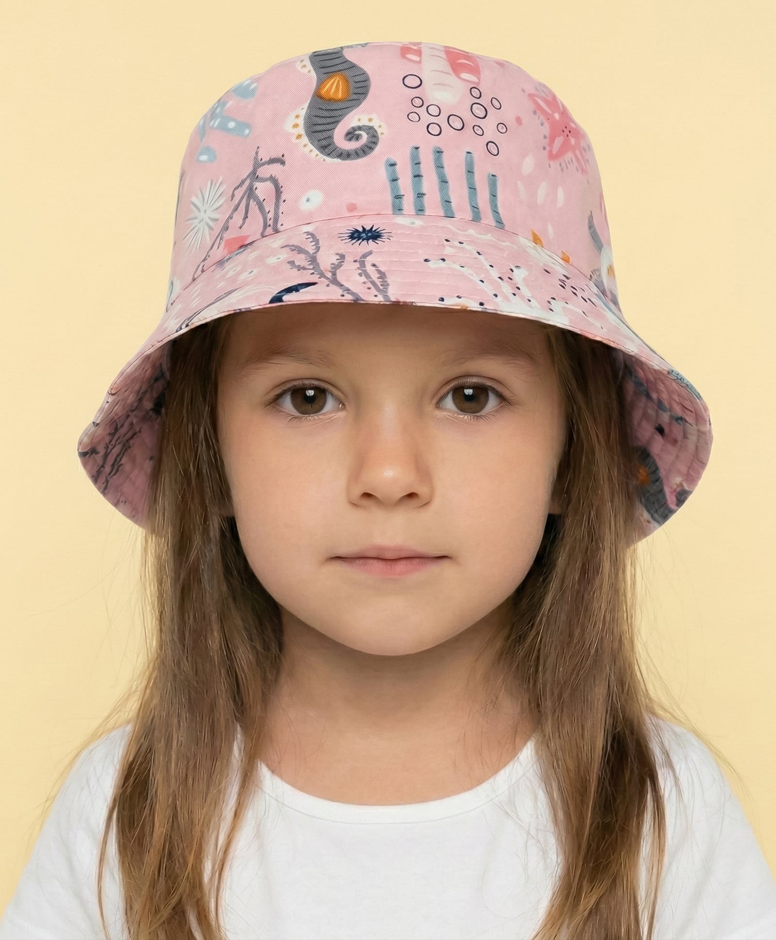 Vritraz Cotton Woven Sea Life Printed Bucket Hat - Pink - Circumference - 52-56 Cm-image-25
