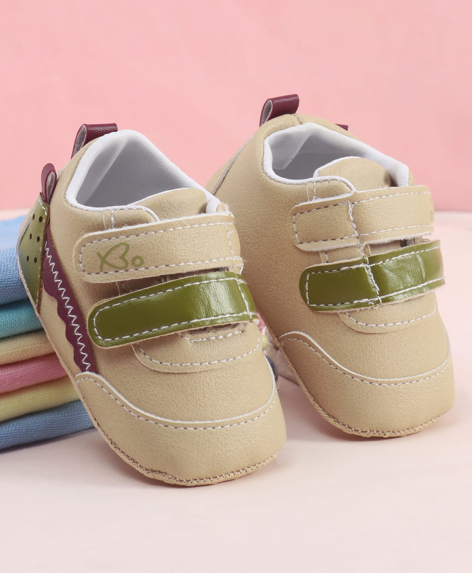 Babyoye Velcro Closure Solid Colour Booties - Brown-image-44