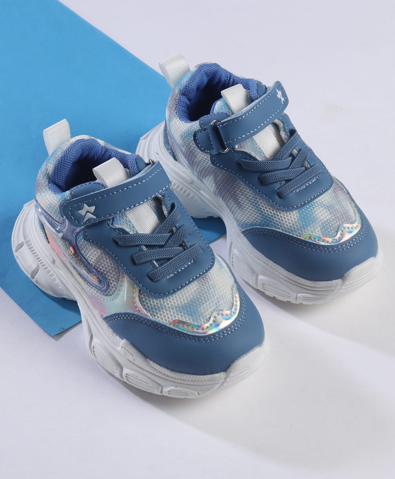 Cute Walk by Babyhug Velcro Closure Solid Sneaker Shoes - Blue-image-29