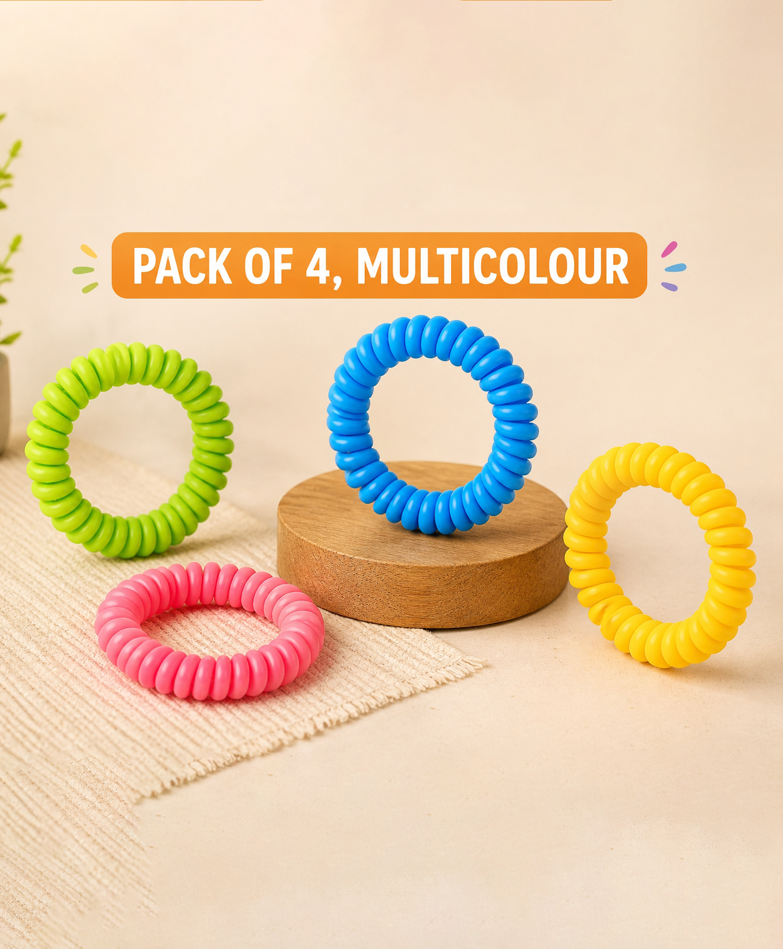 Totilo Mosquito Repellent Band ,Child Friendly, Plant Based Formula, Free Size- Multicolour (Pack of 4)-image-28