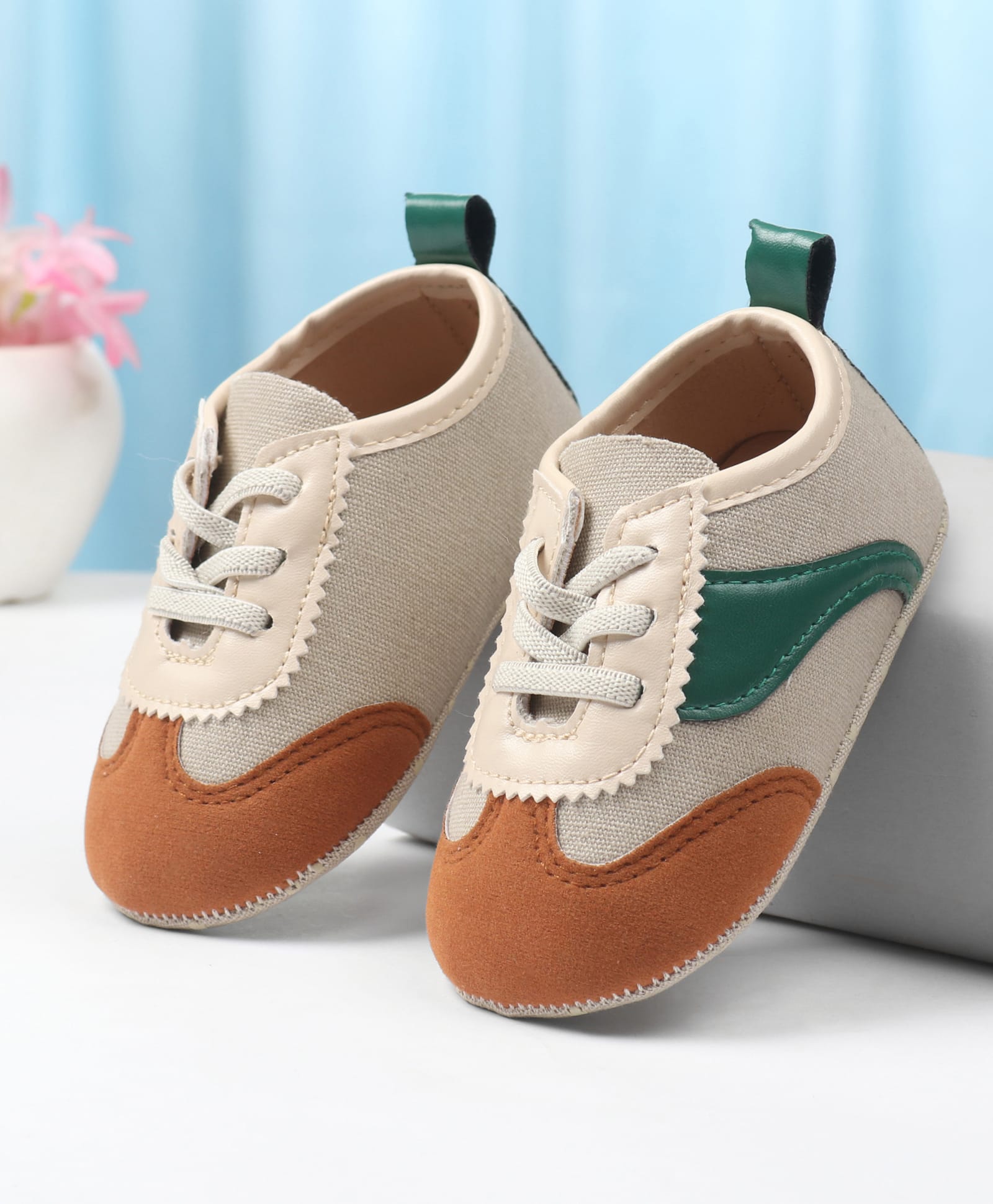 Cute Walk by Babyhug Lace Up Solid Booties - Brown-picture-13