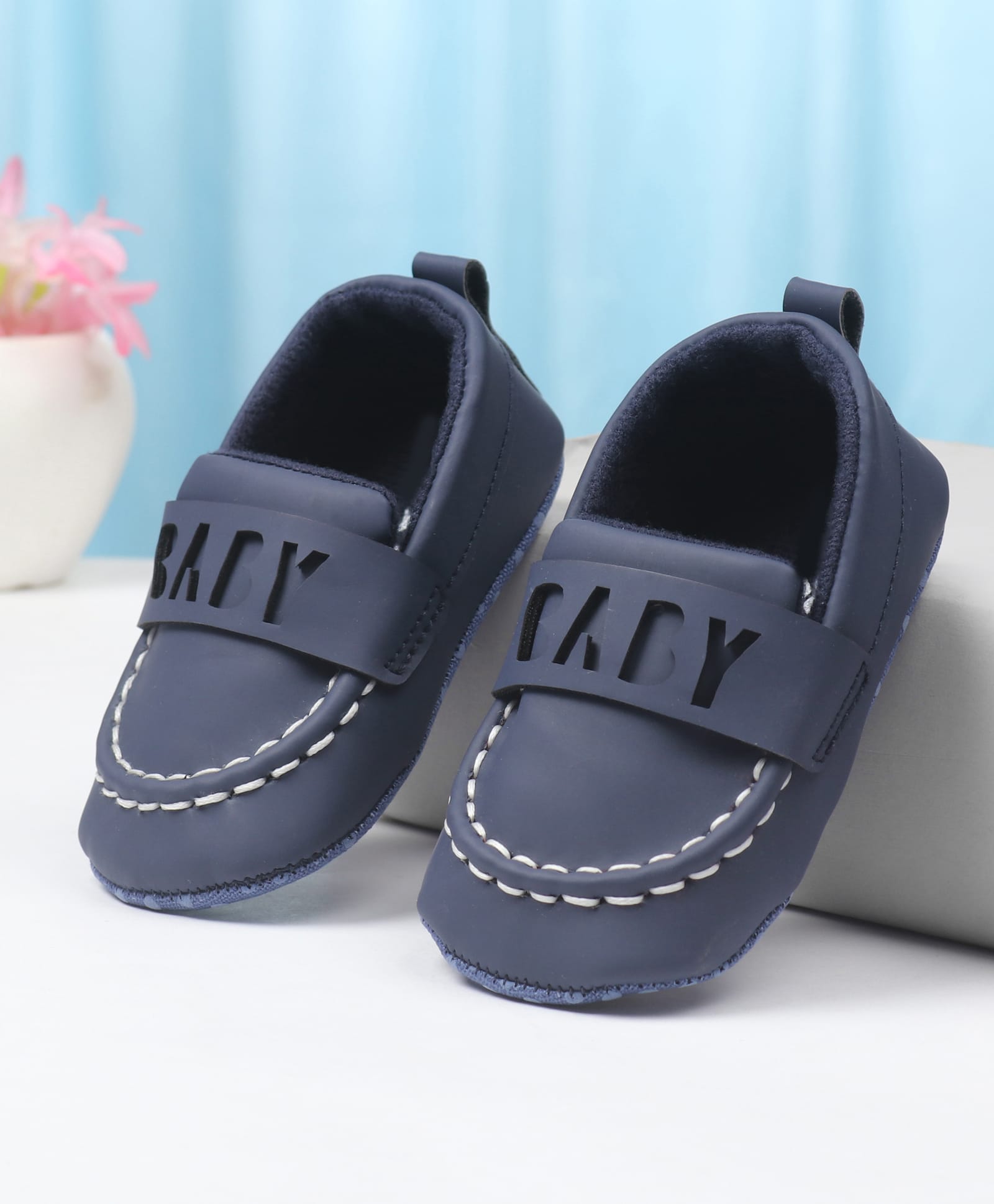 Cute Walk by Babyhug Slip On Solid Booties - Blue-image-32