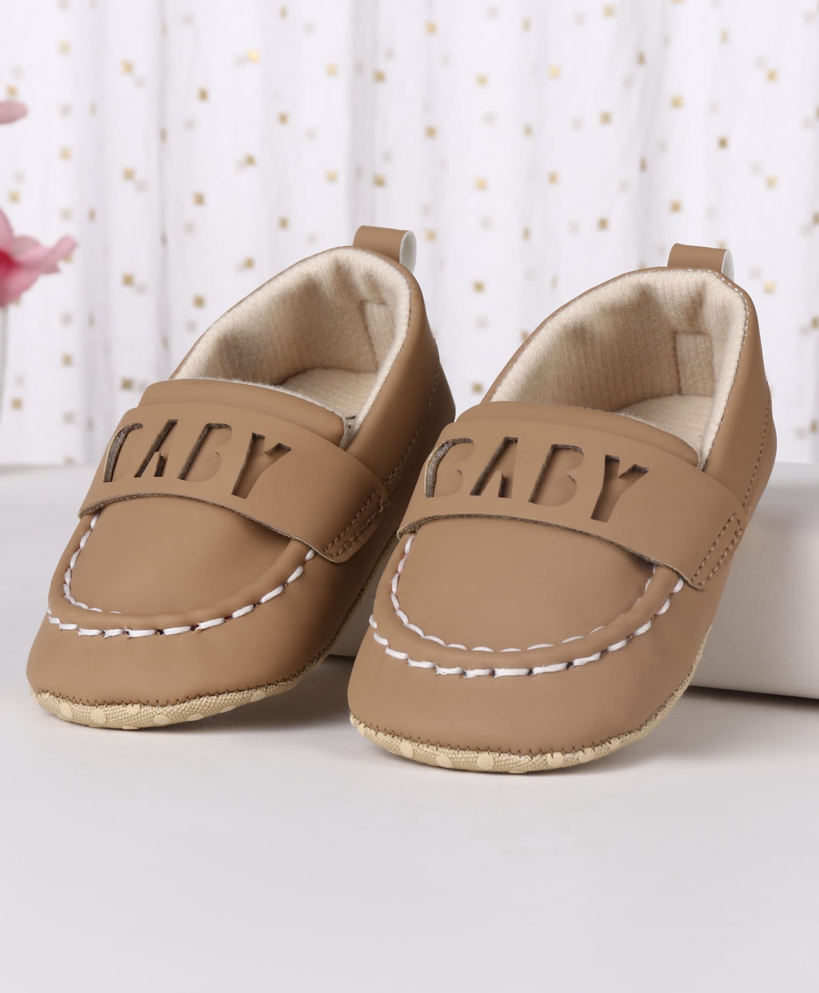 Cute Walk by Babyhug Slip On Solid Booties - Brown-image-30