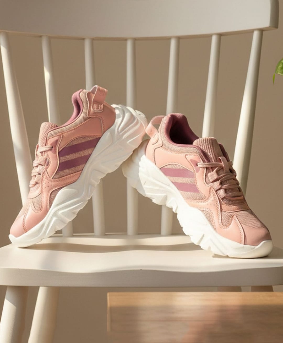 TRASE Mesh Detailed Lace Up Shoes - Peach-image-41