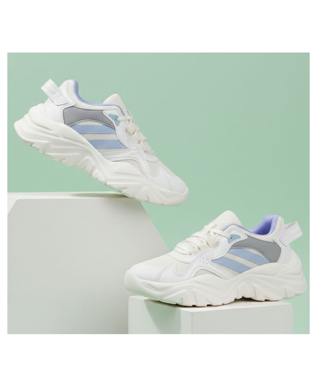 TRASE Mesh Detailed Lace Up Shoes - White-image-17