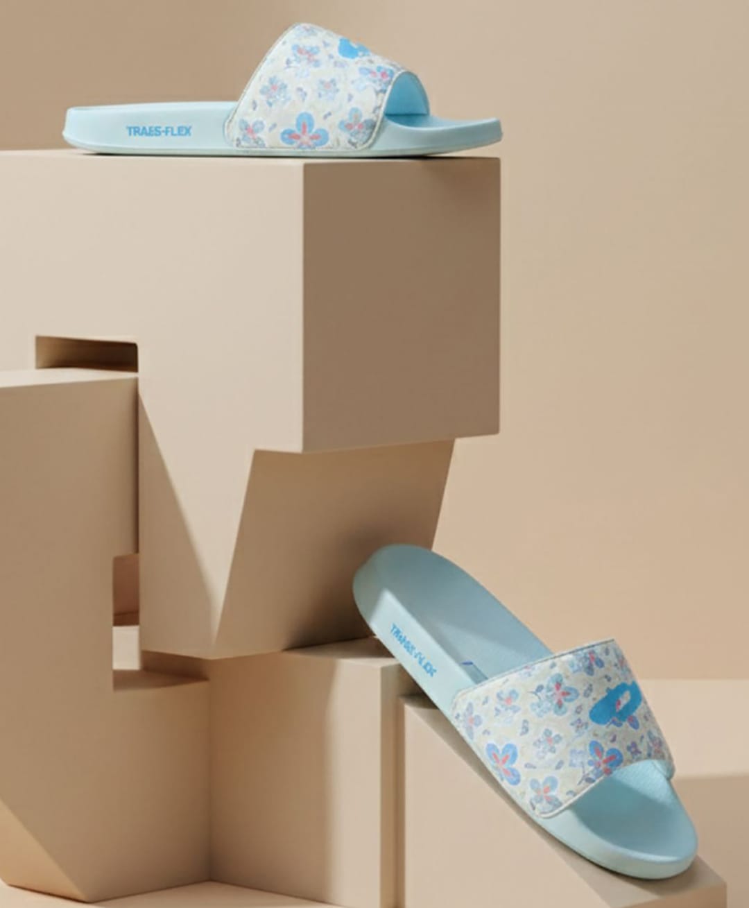 TRASE Floral Designed Flip Flops - Sky Blue-image-38