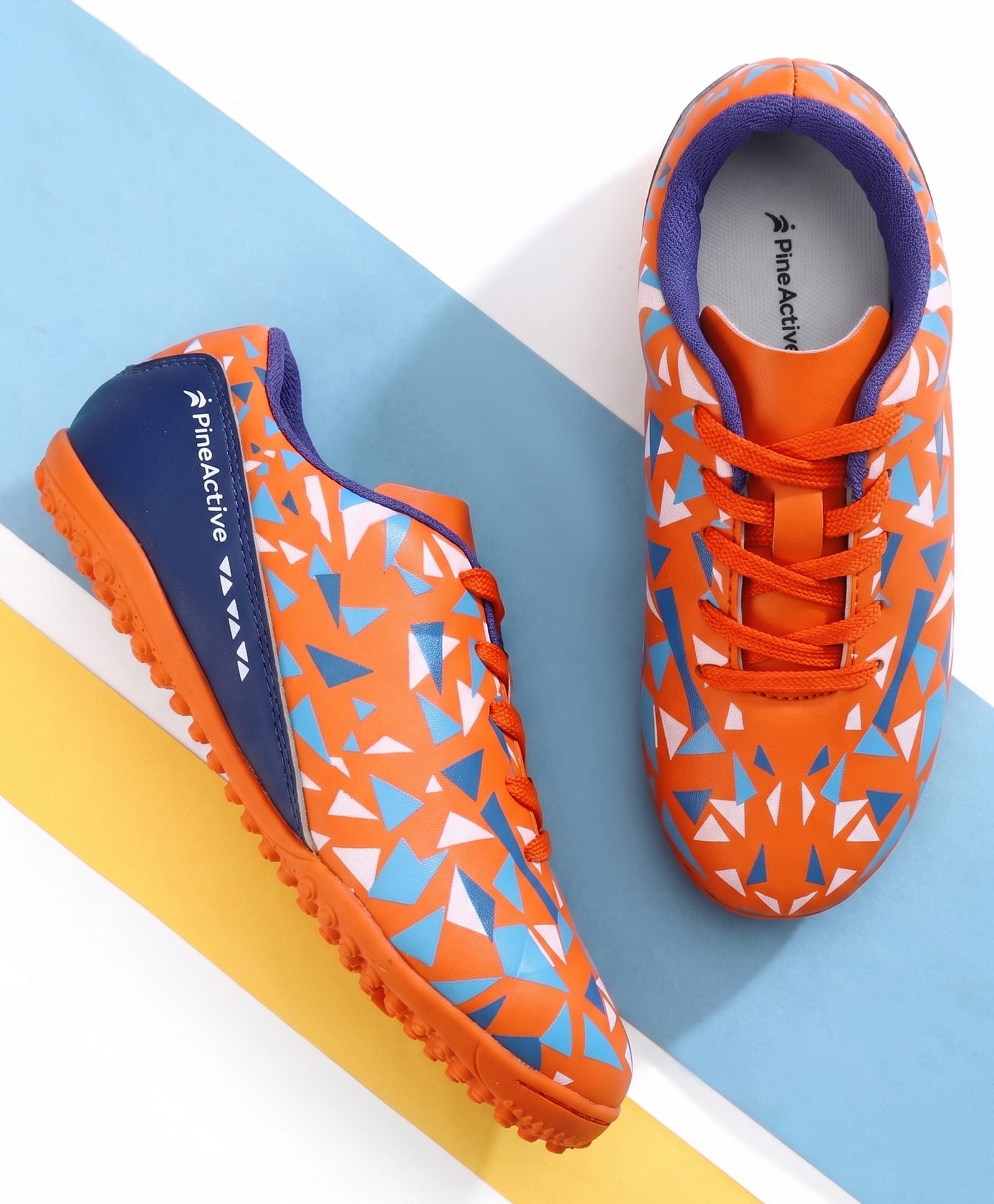 Pine Active Lace Closure Geometric Printed Football Shoes - Orange-picture-6