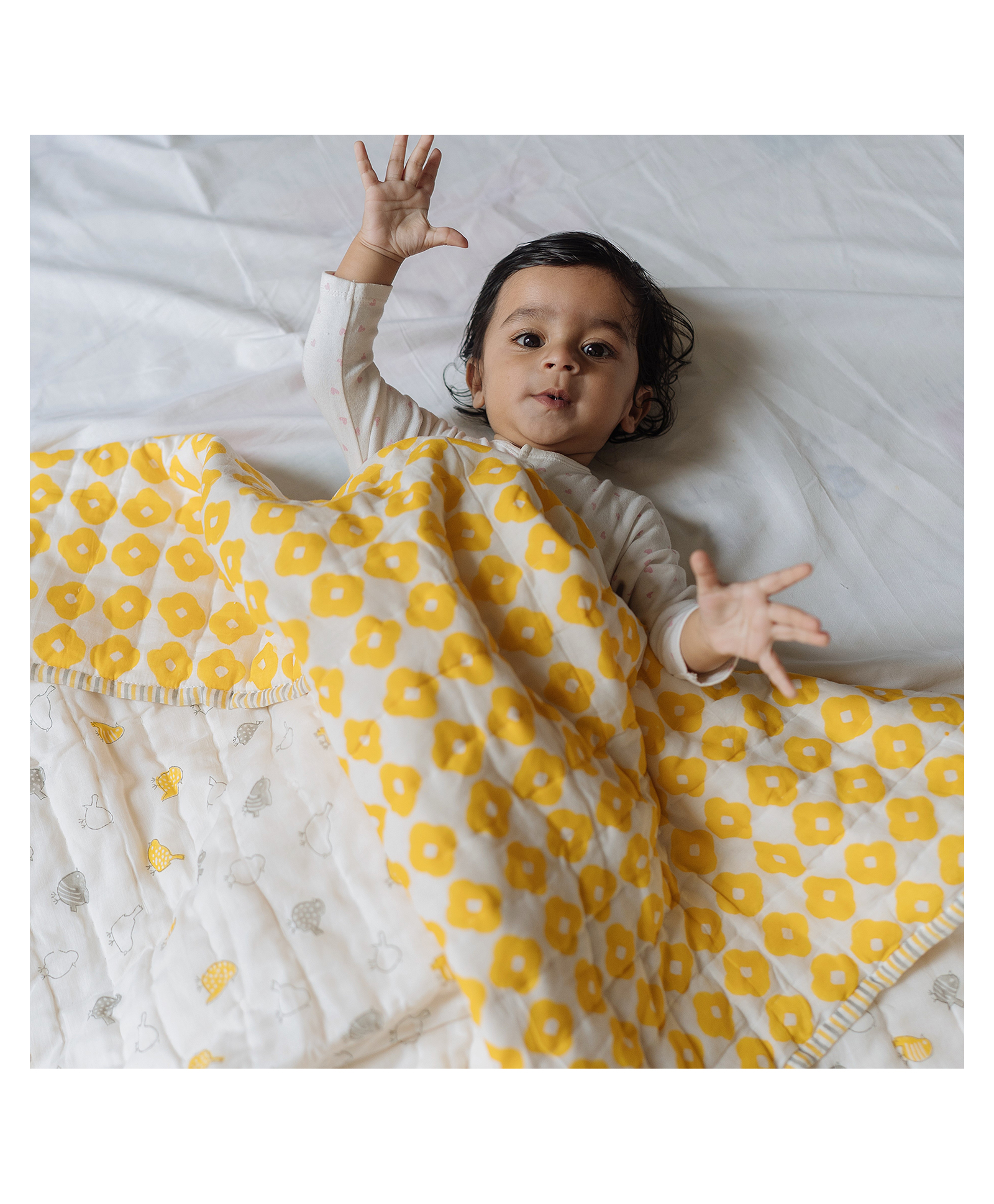 Dulaar Reversible Mulmul Quilt , Hand-Block Printed-image-26