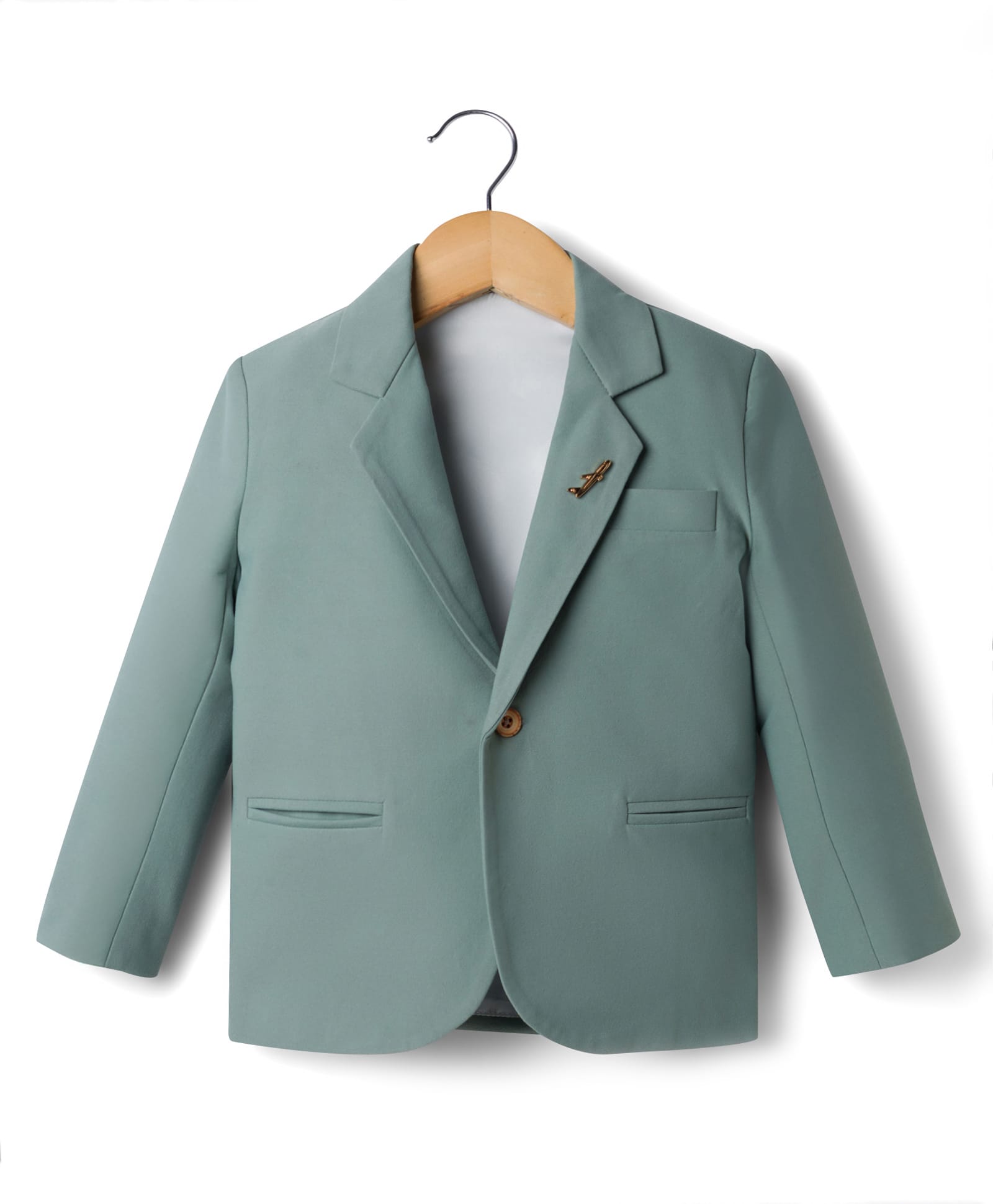 Rikidoos Cotton Woven Full Sleeves Solid Blazer - Light Green-picture-27