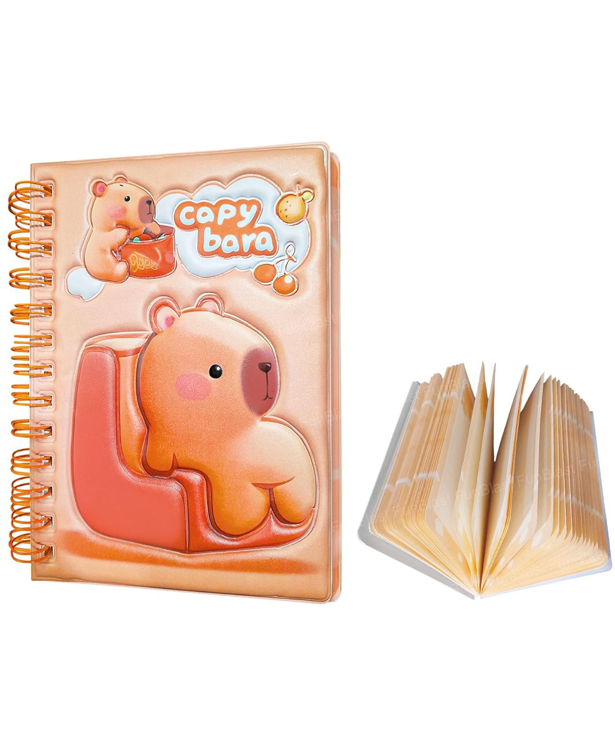 FunBlast Capybara Theme A6 Page Spiral 3D Diary for Students Pack of 1 Diary 60 Sheets 120+ Pages (Multicolor)-image-37