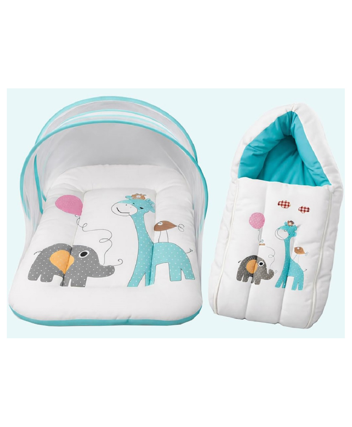 Toddylon Baby Bedding Set New Born Baby Carry Bag & Mosquito Net Bed Combo for 0 to 6 Months Blue-image-30