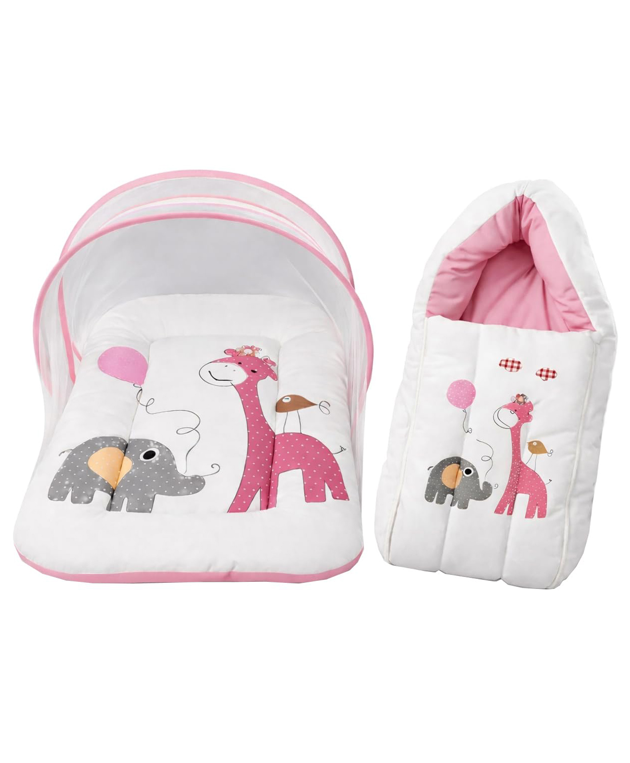 Toddylon Baby Bedding Set New Born Baby Carry Bag & Mosquito Net Bed Combo for 0 to 6 Months Pink-picture-5