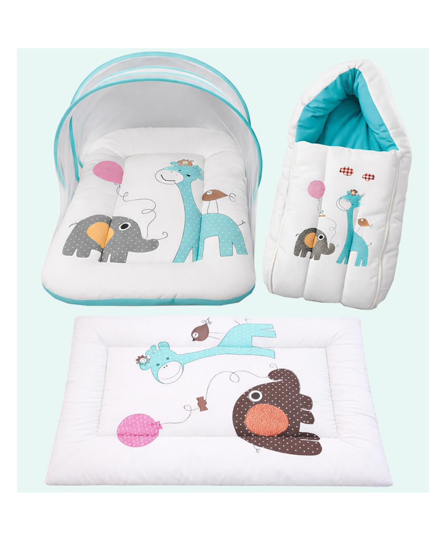Toddylon Baby Bedding Set for New Born Baby 3 PCS Infants Bed 0 to 6 Months Blue-image-48