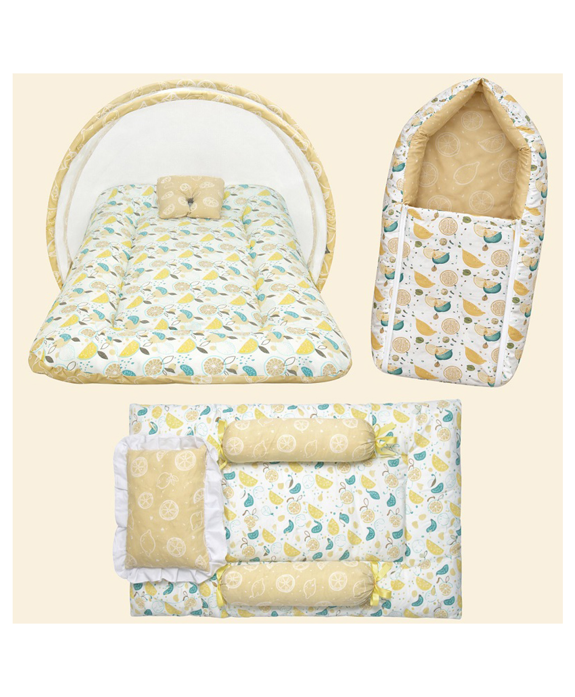 Toddylon Baby Bedding Set for New Born 0-6 Months 3 Pcs Newborn Baby Bed Set - Orange-picture-10