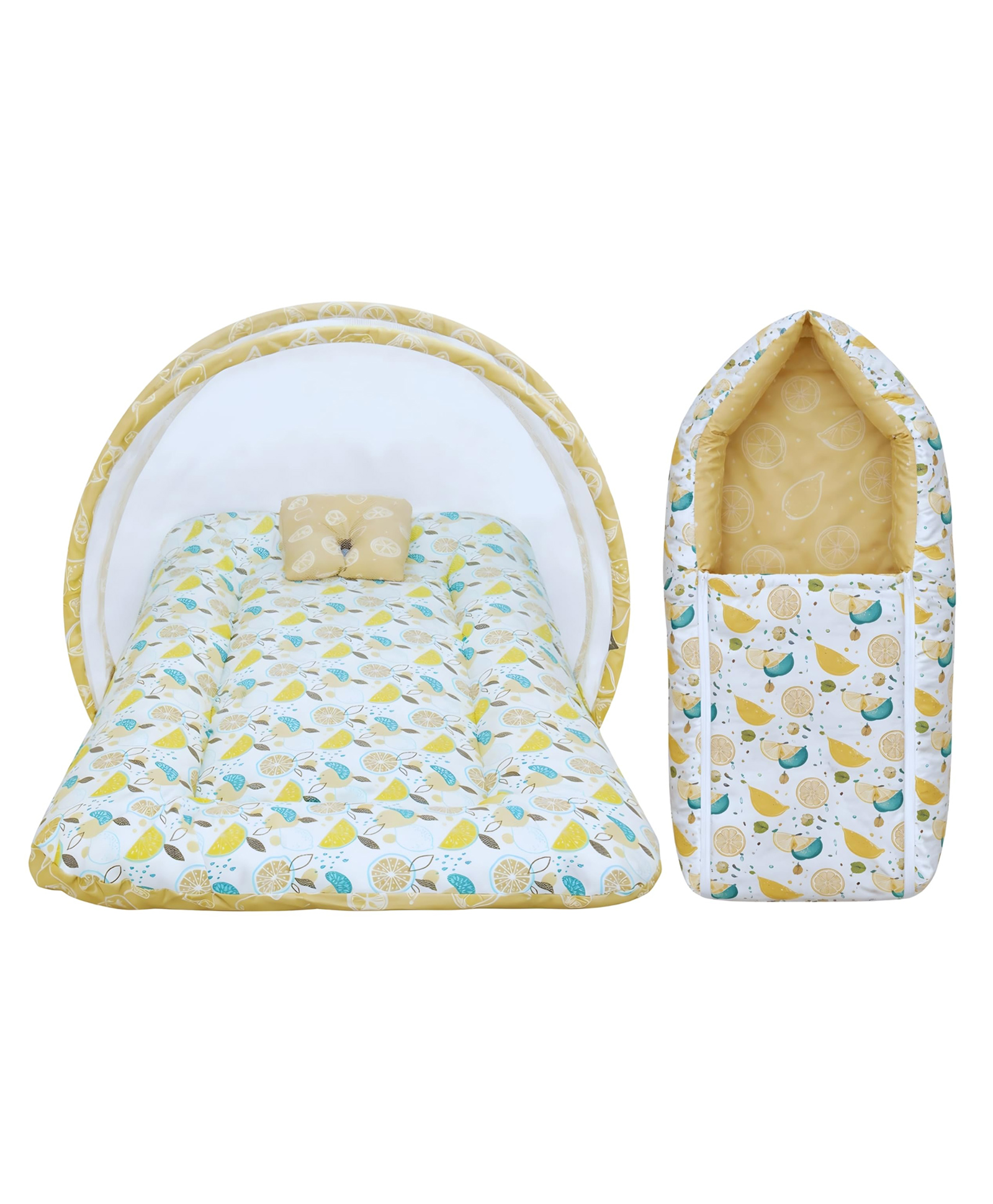 Toddylon Baby Bedding Set for New Born Baby Bed with Mosquito Net & Carry Bag - Orange-picture-25