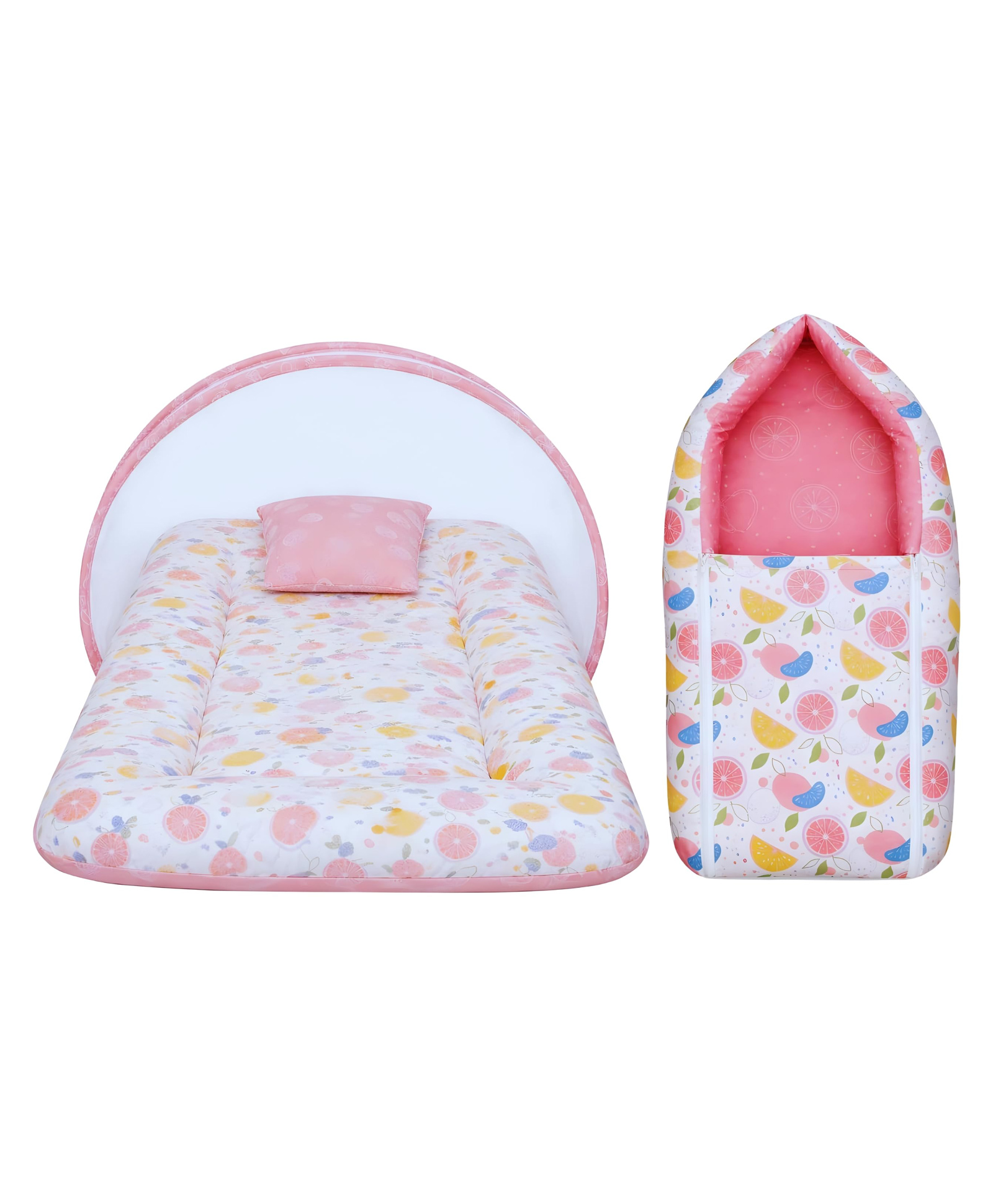 Toddylon Baby Bedding Set for New Born Baby Bed with Mosquito Net & Carry Bag - Pink-picture-23