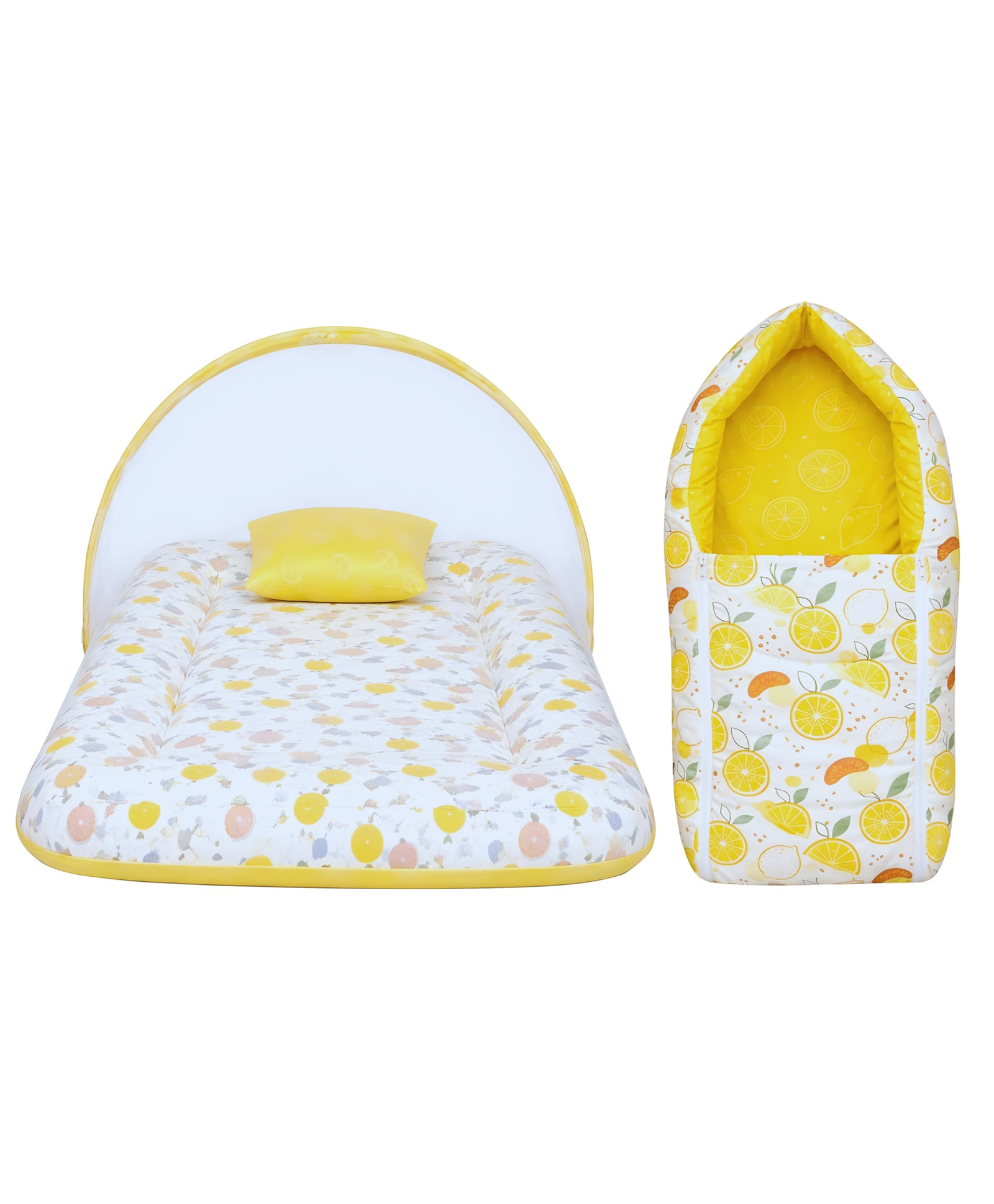 Toddylon Baby Bedding Set for New Born Baby Bed with Mosquito Net & Carry Bag - Yellow-picture-10
