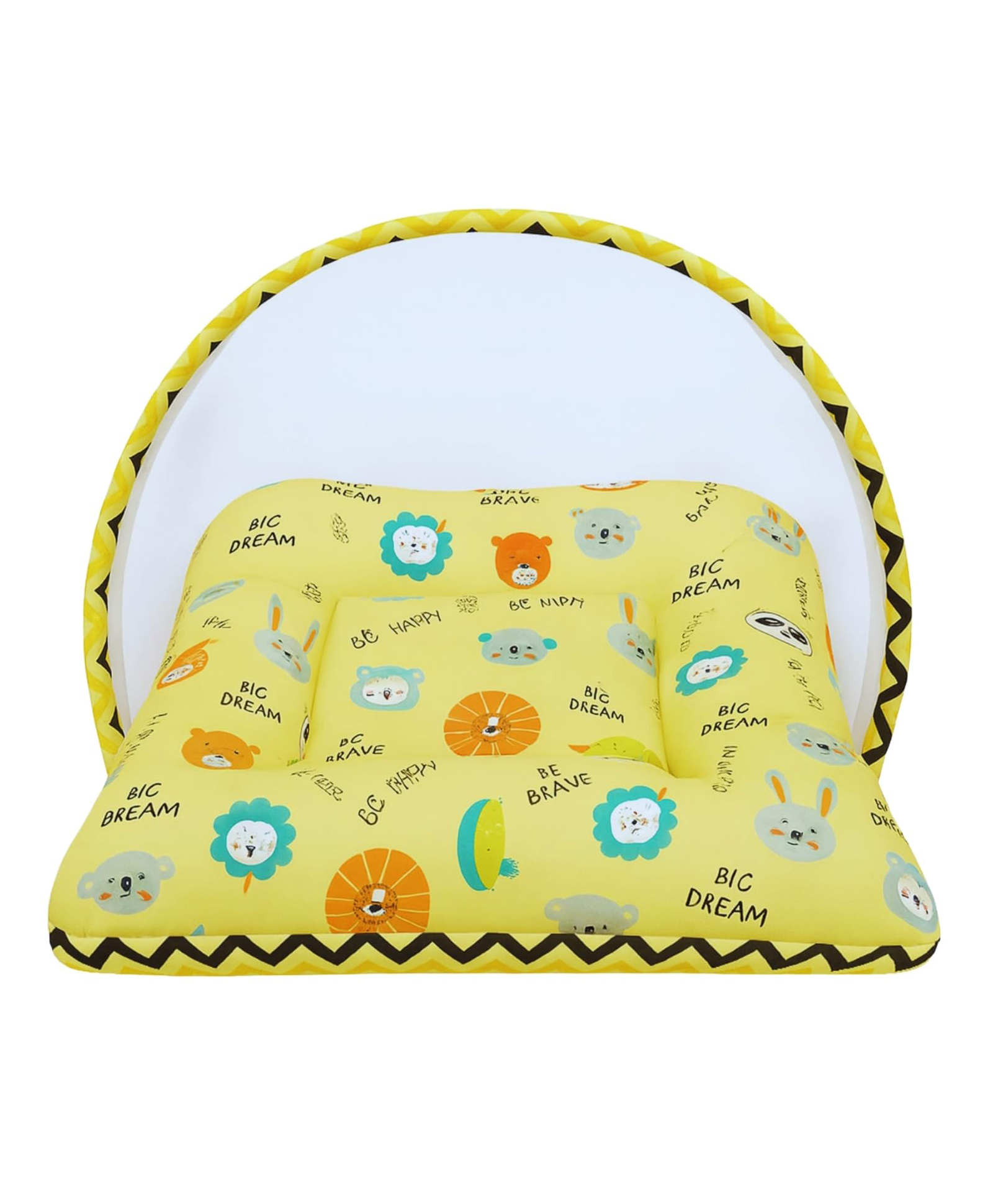 Toddylon Baby Bed for New Born Baby Mattress with Mosquito Net 0 to 6 Months - Yellow-picture-49